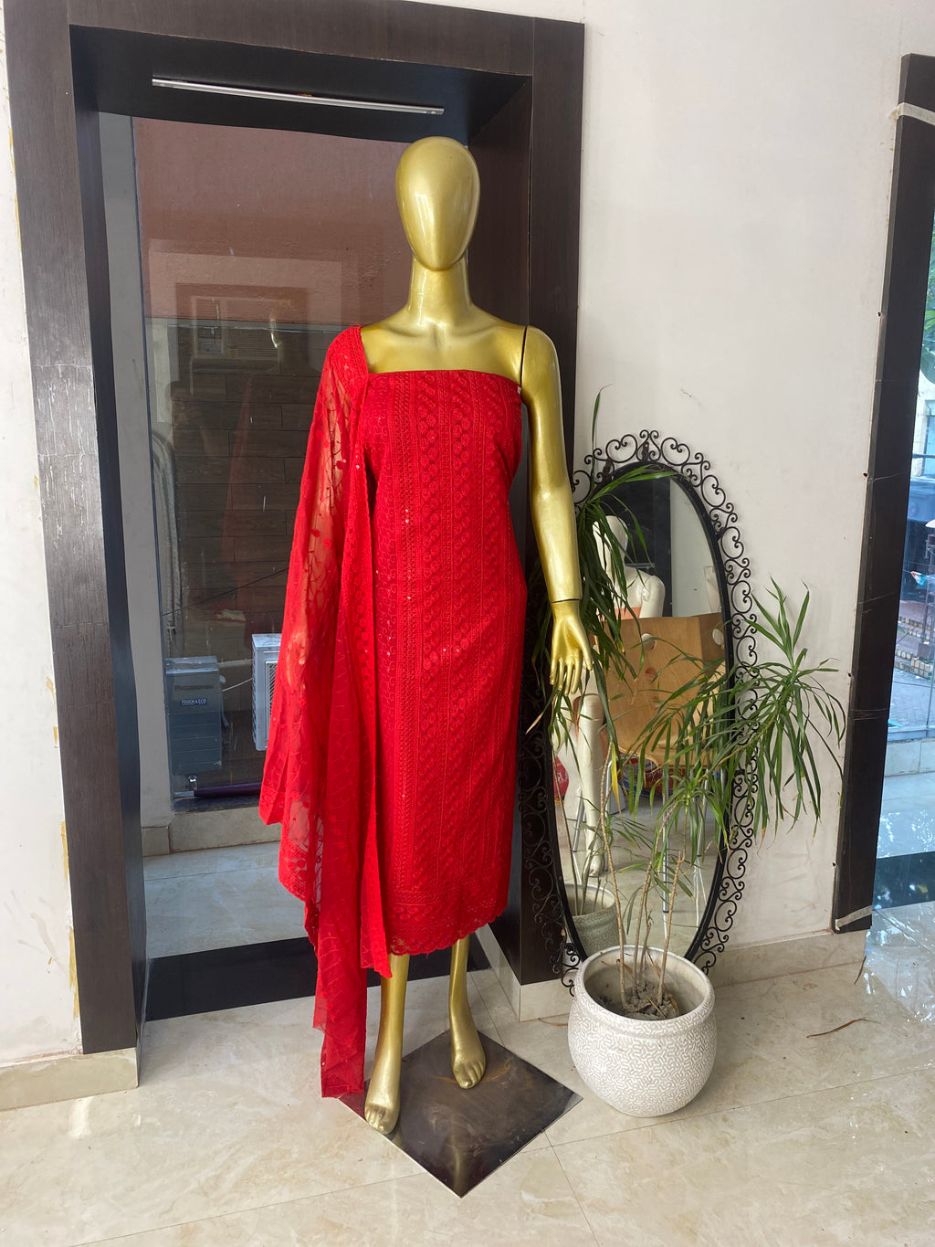 Chikankari 3 piece unstitched suit set