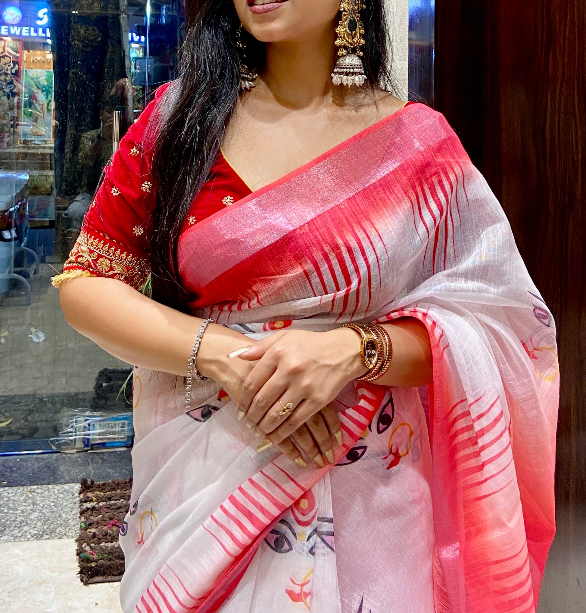 Durga maa agomoni saree