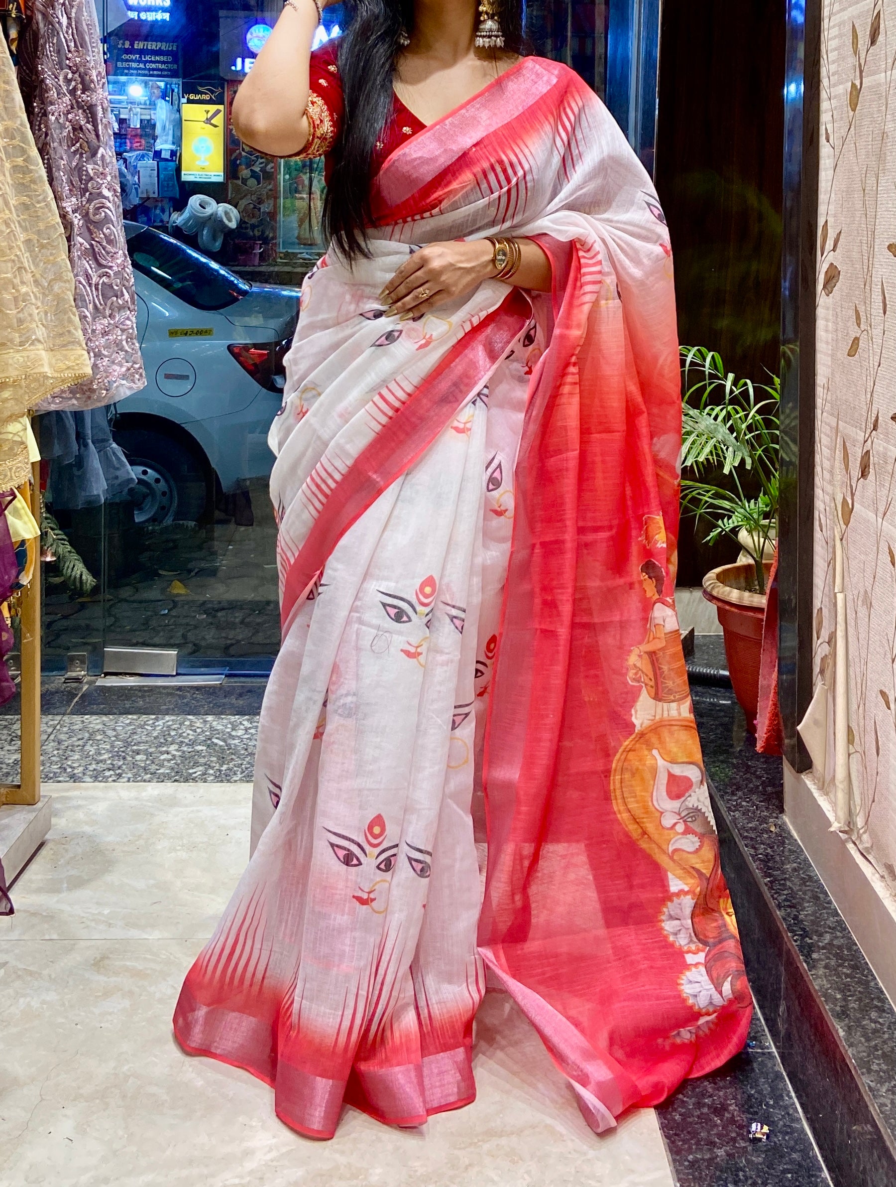 Durga maa agomoni saree