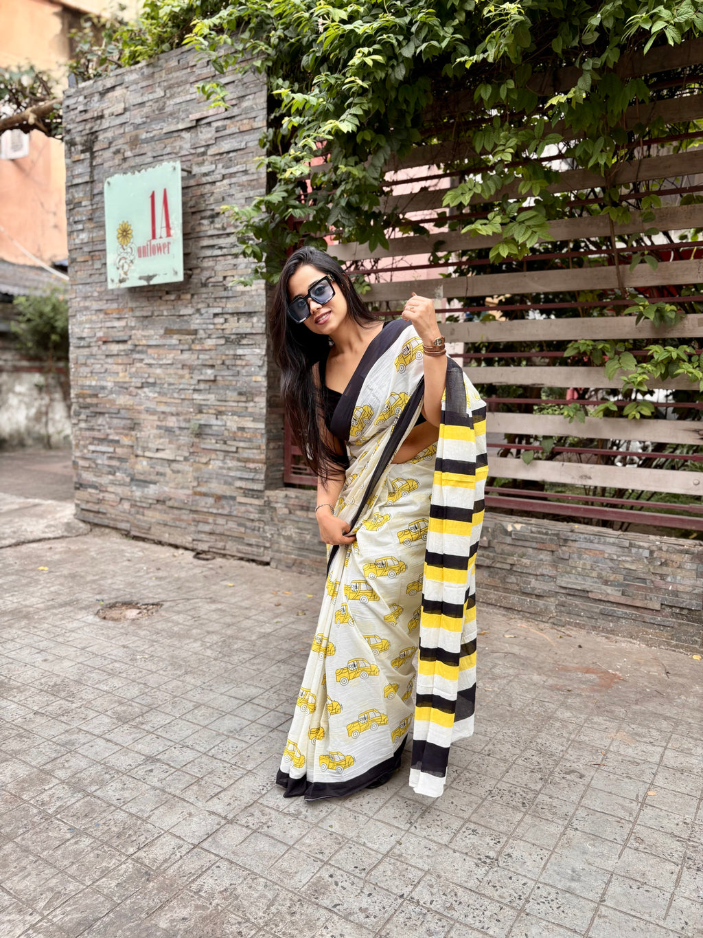 Taxi pure cotton trendy saree