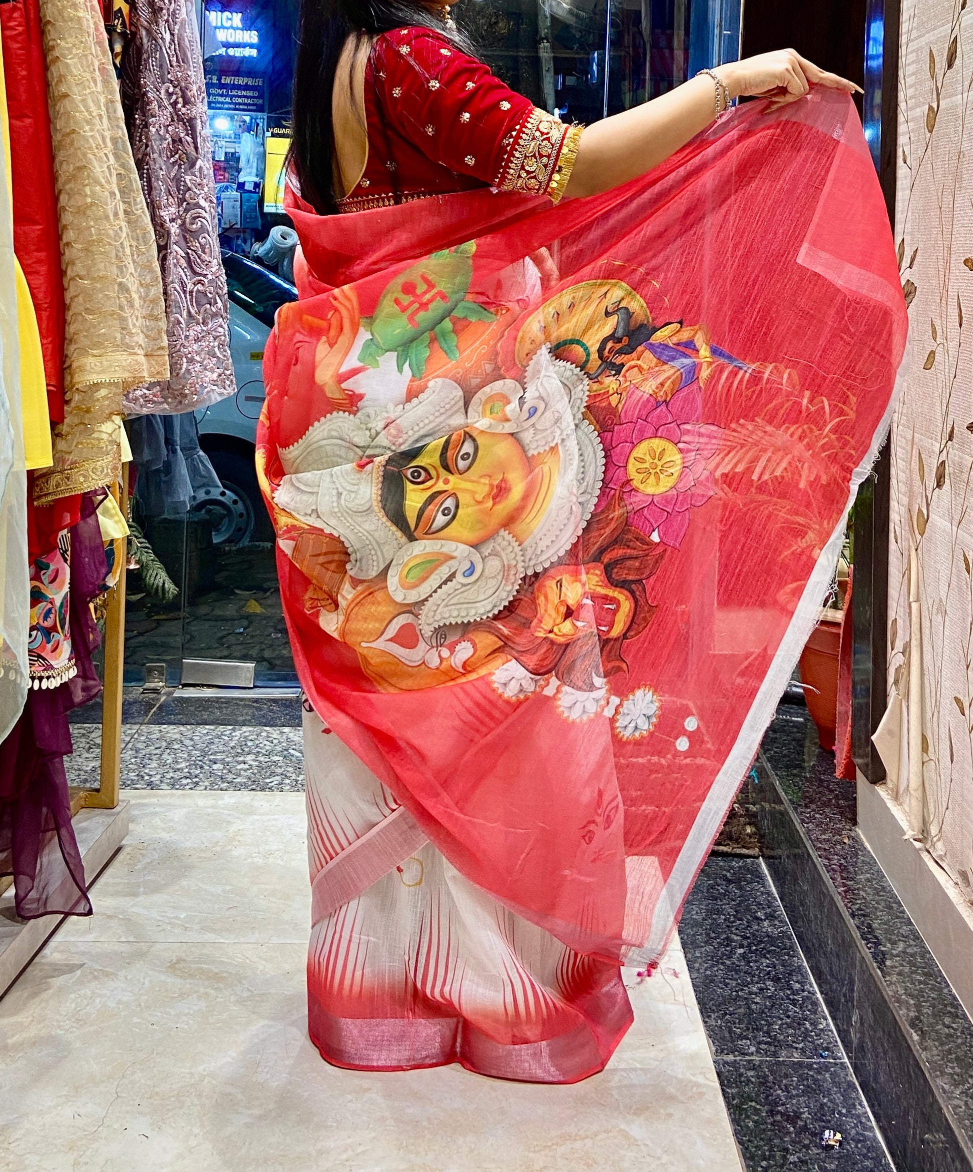 Durga maa agomoni saree