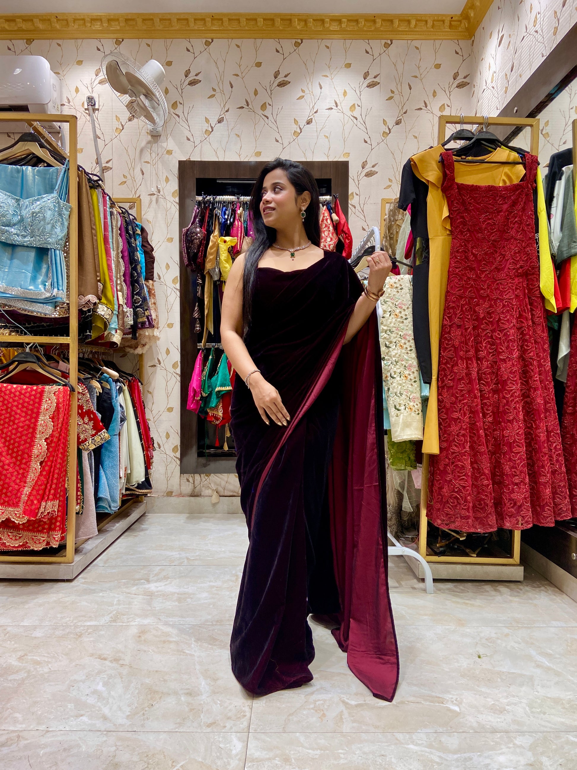 Velvet luxury saree