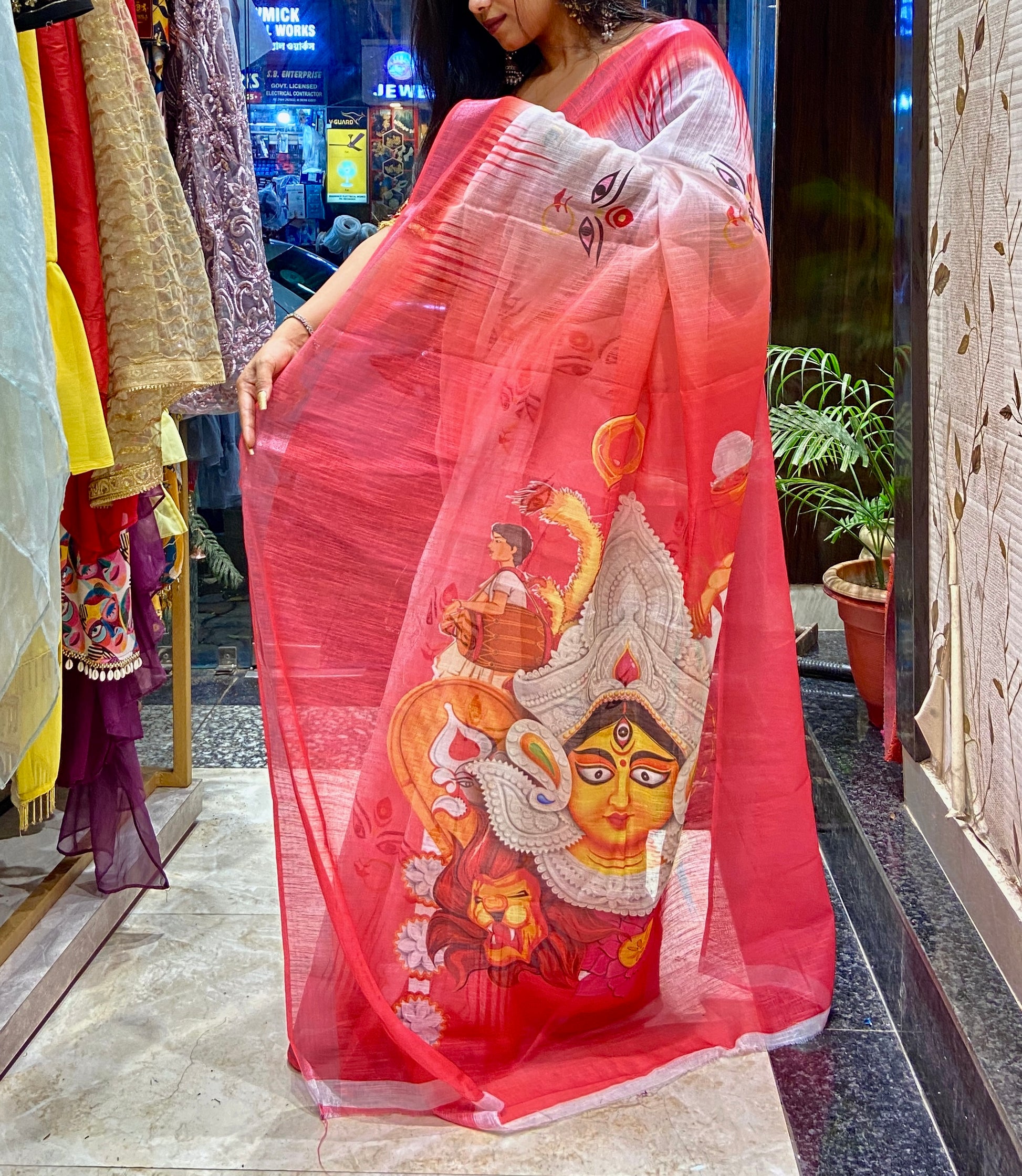 Durga maa agomoni saree