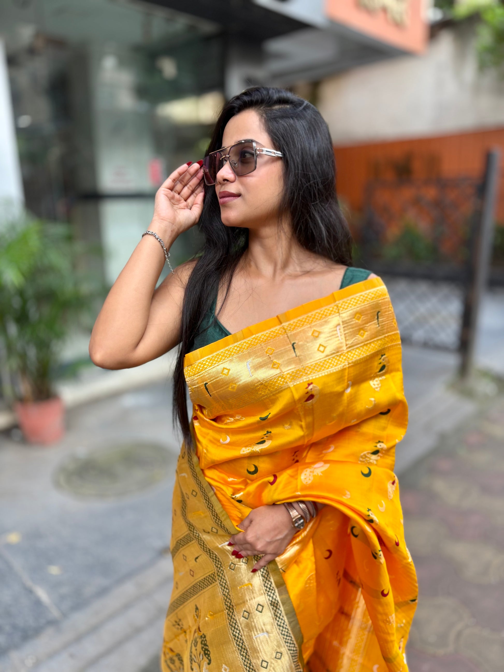 Elegant cotton silk jacquard saree