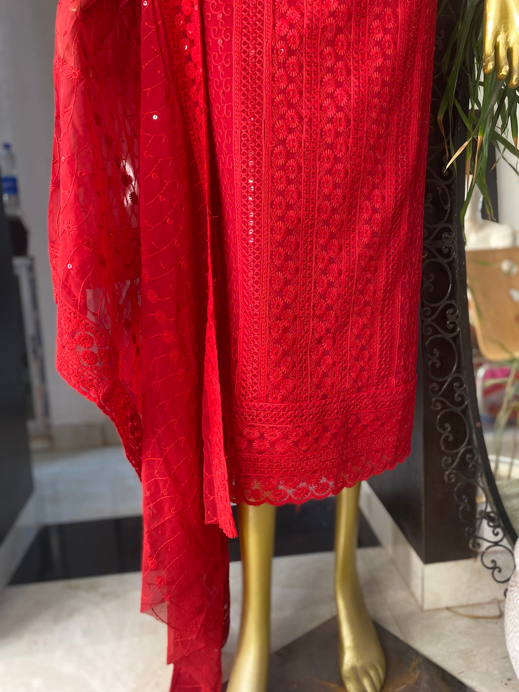 Chikankari 3 piece unstitched suit set