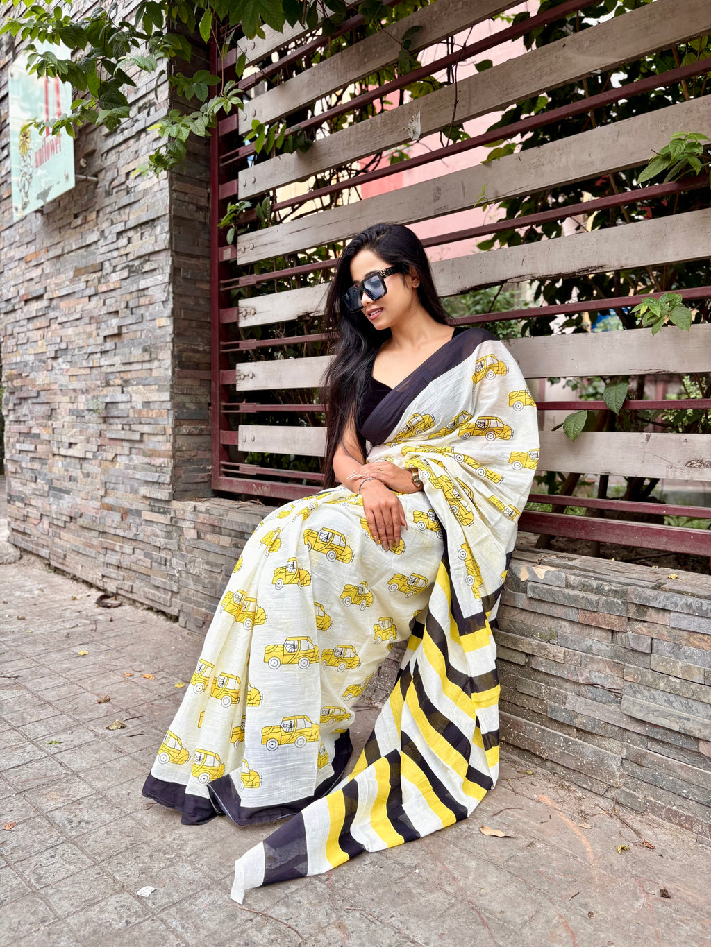 Taxi pure cotton trendy saree