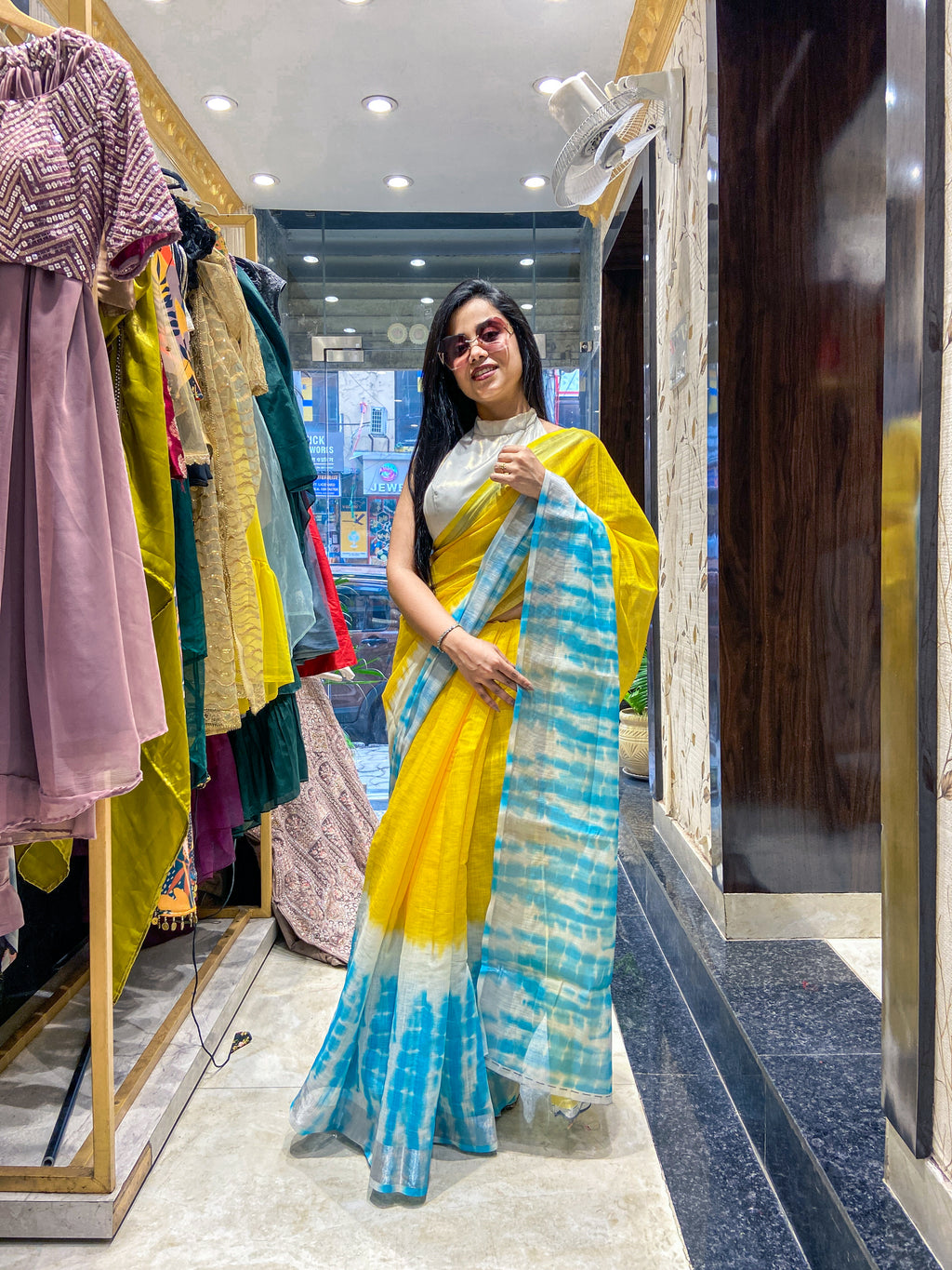 Exclusive Stylish Daily-Wear Cotton Linen Printed Saree