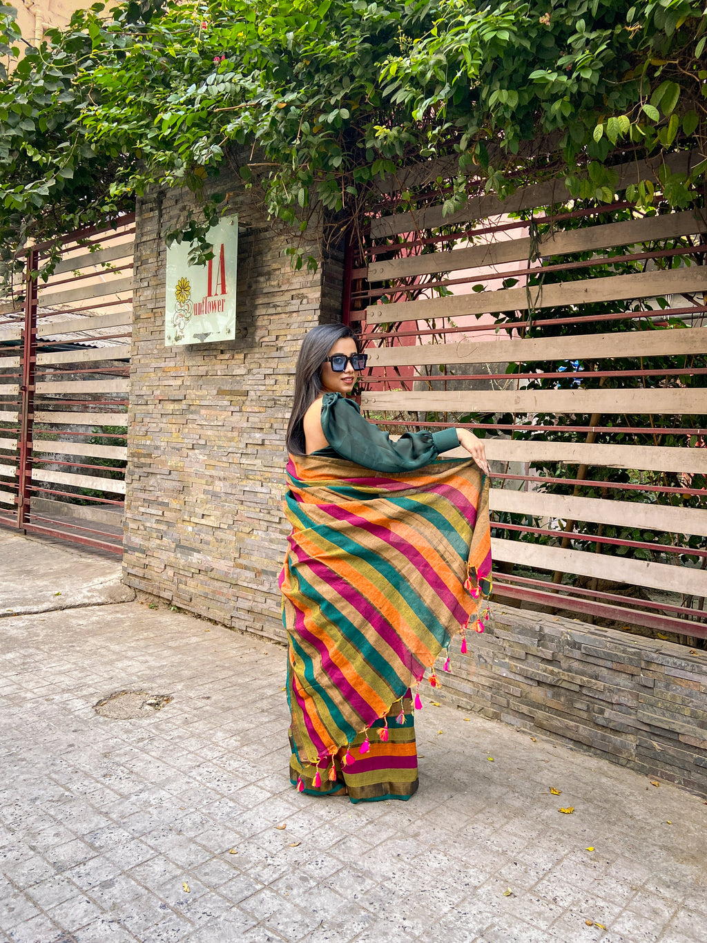 Daily-Wear Khadi Cotton Stripe Saree