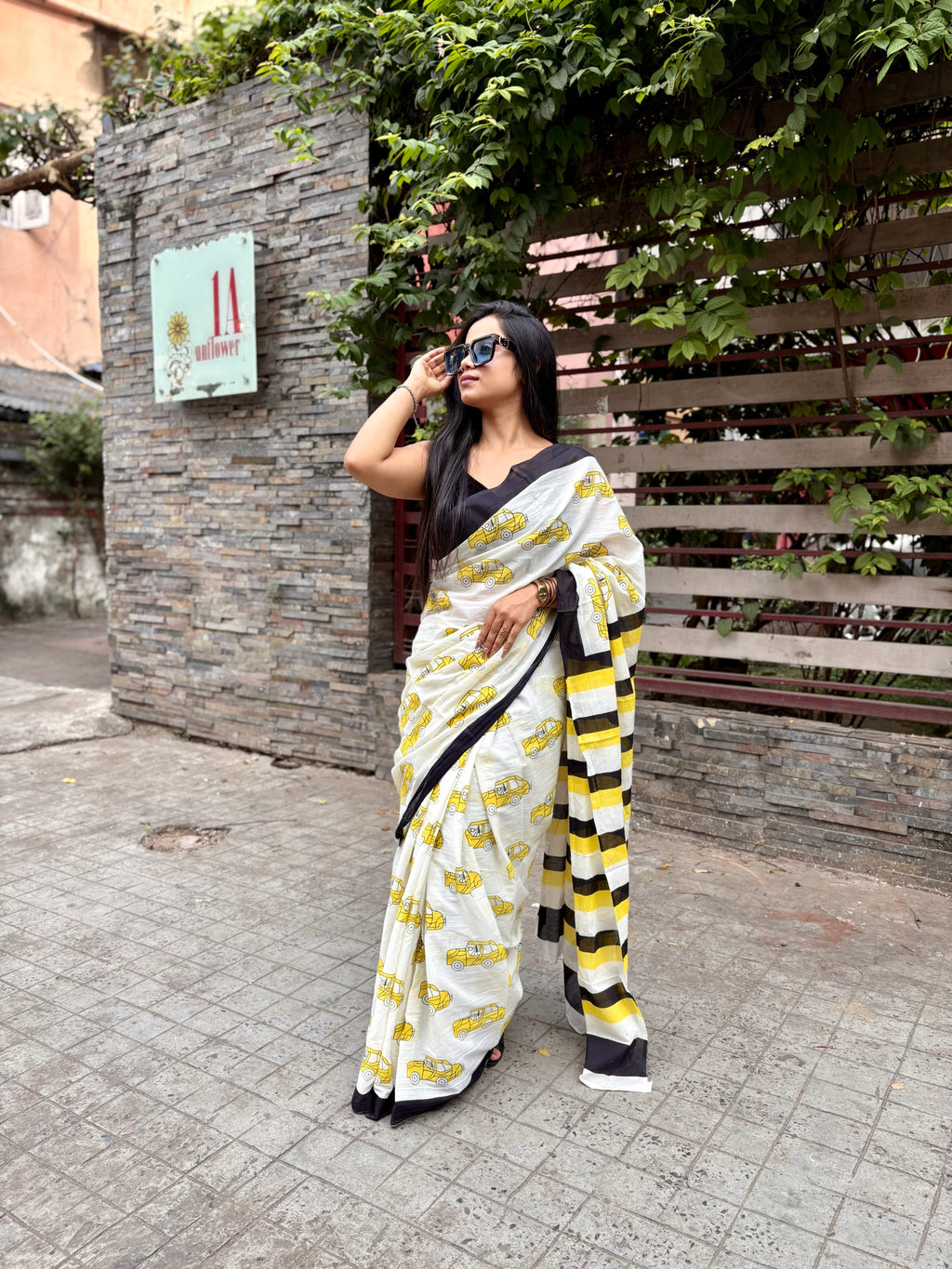 Taxi pure cotton trendy saree