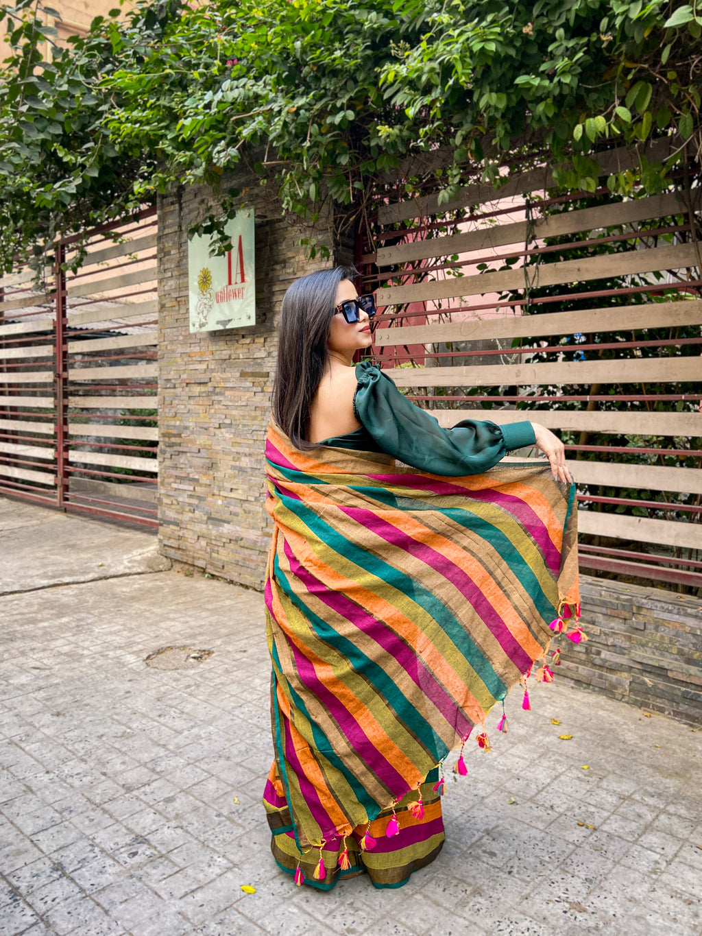 Daily-Wear Khadi Cotton Stripe Saree
