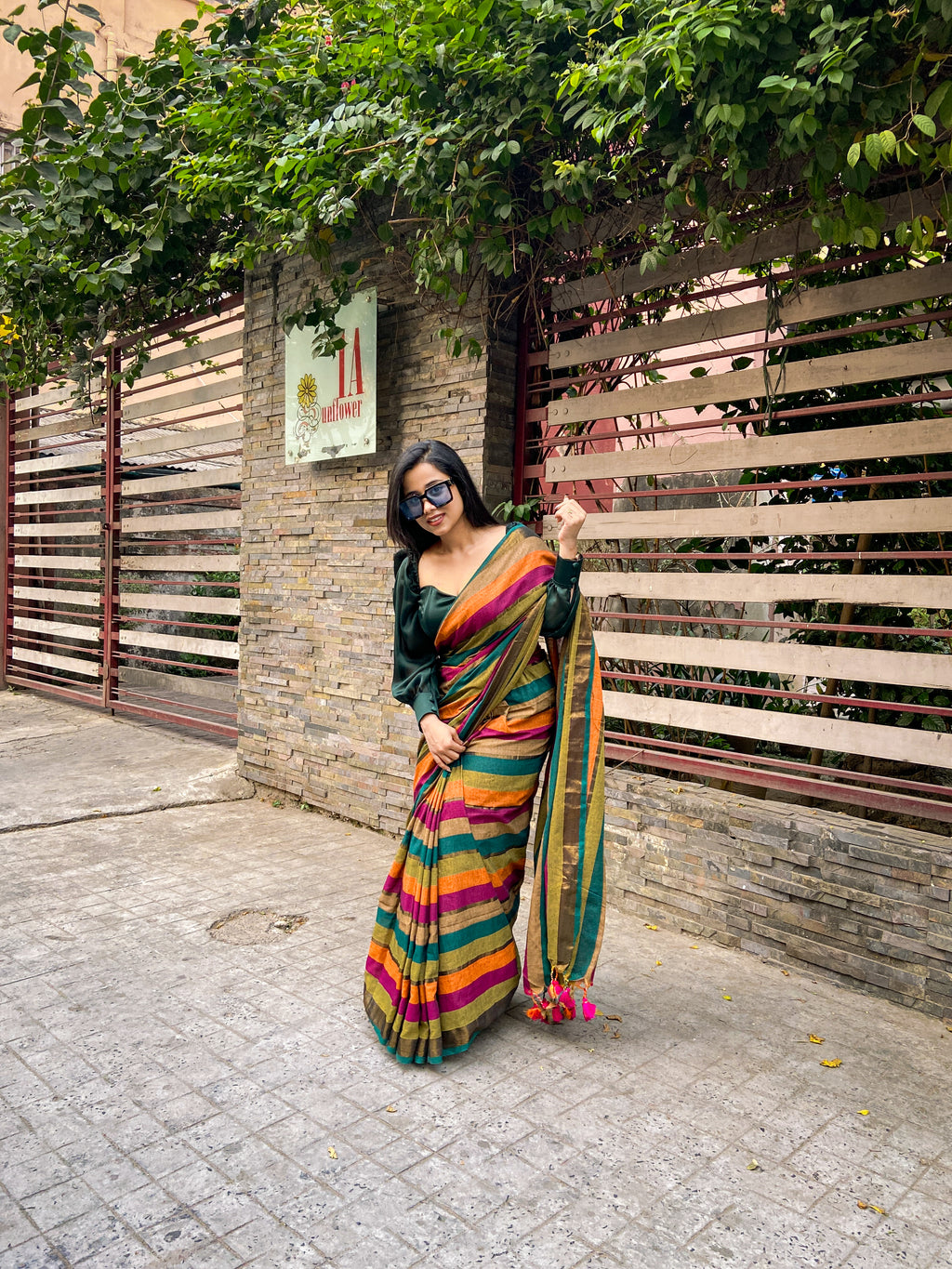 Daily-Wear Khadi Cotton Stripe Saree