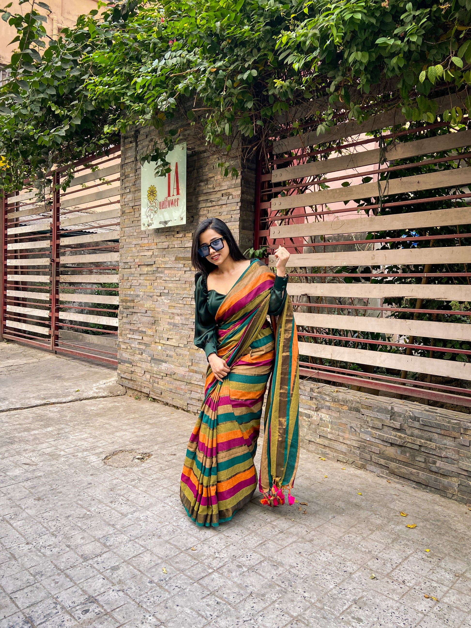 Daily-Wear Khadi Cotton Stripe Saree