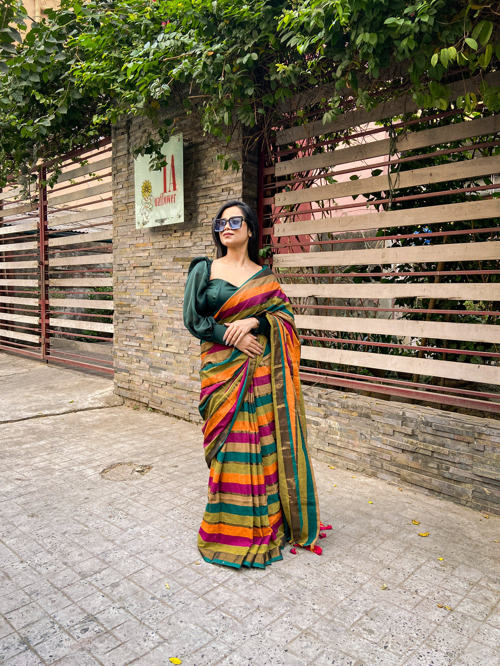 Daily-Wear Khadi Cotton Stripe Saree