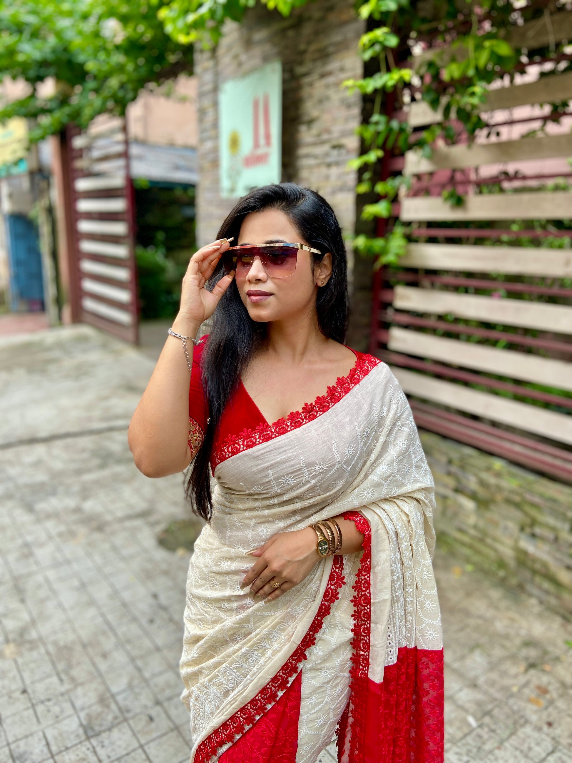 Half n half Bengali saree