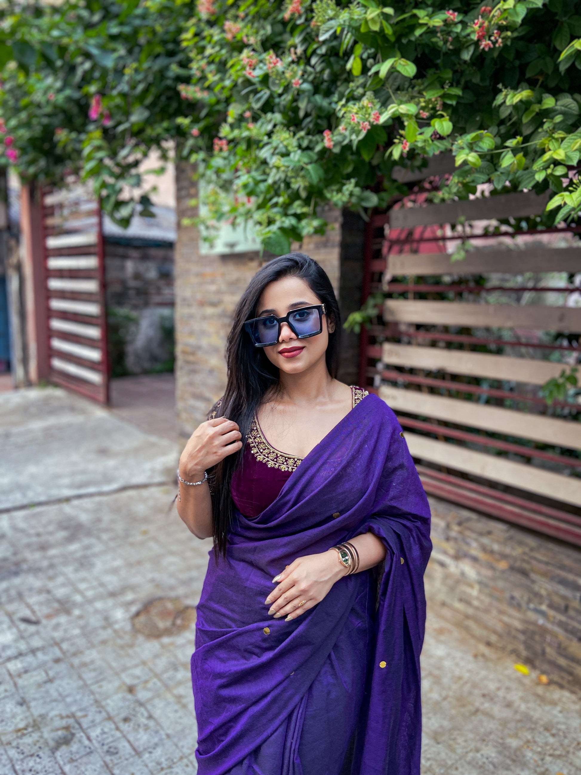 Daily-wear Cotton Sequins Saree