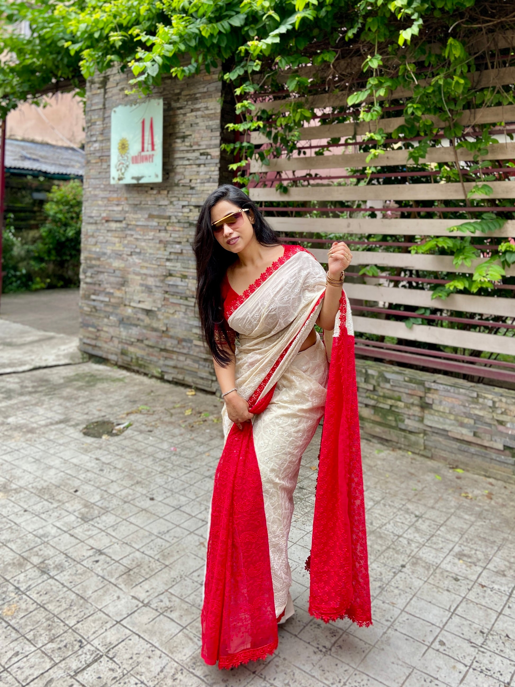 Half n half Bengali saree