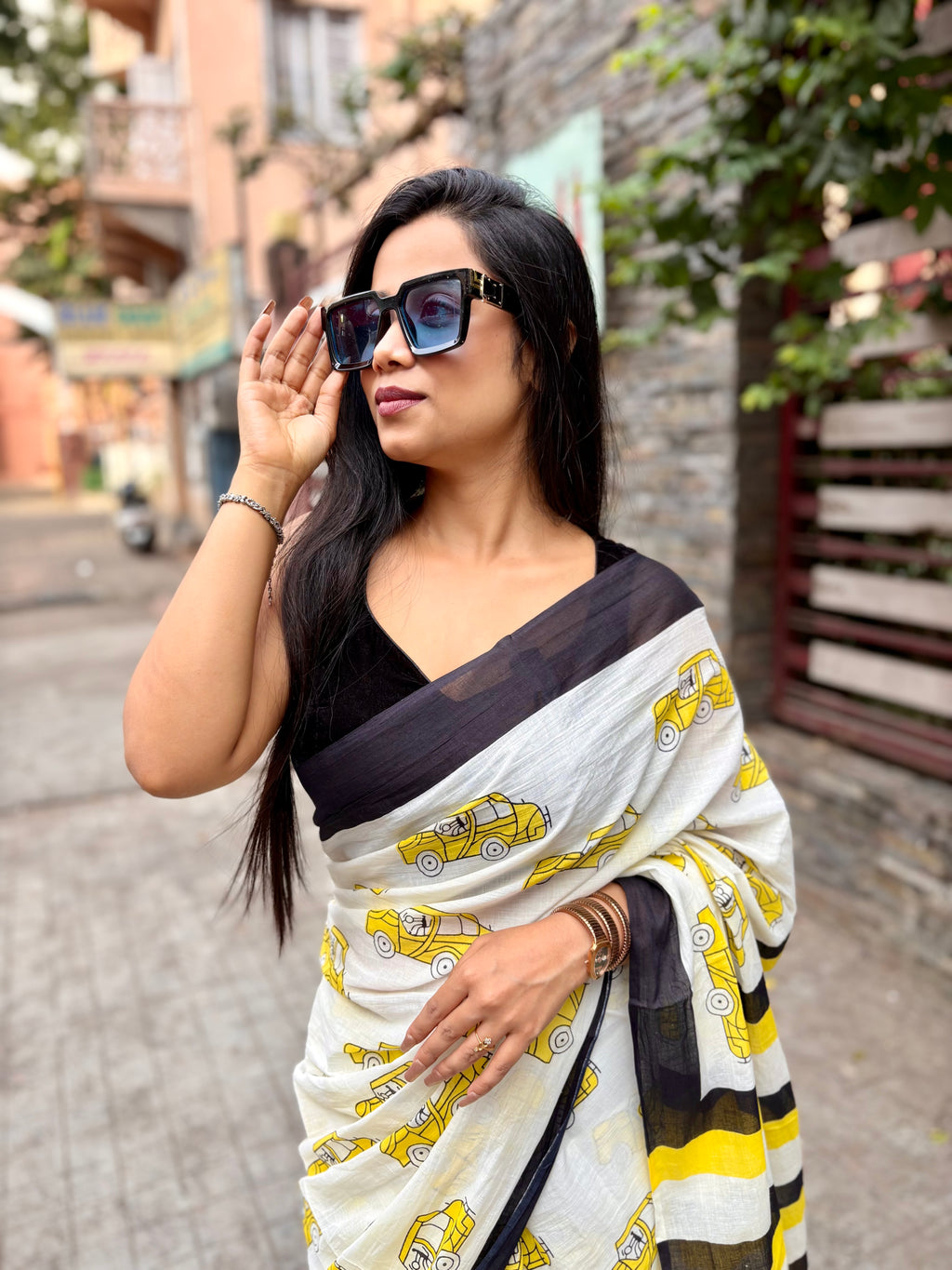 Taxi pure cotton trendy saree