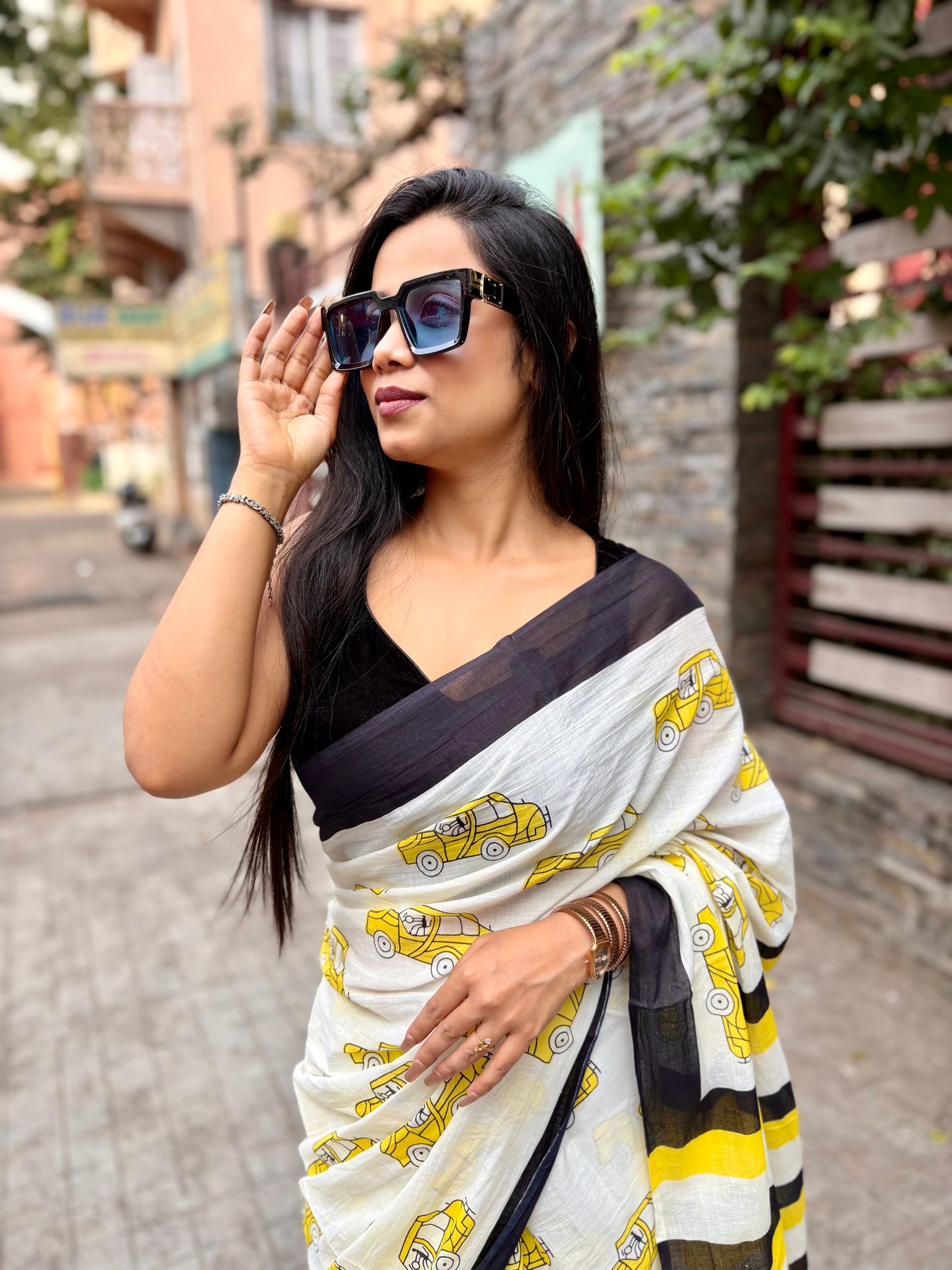 Taxi pure cotton trendy saree