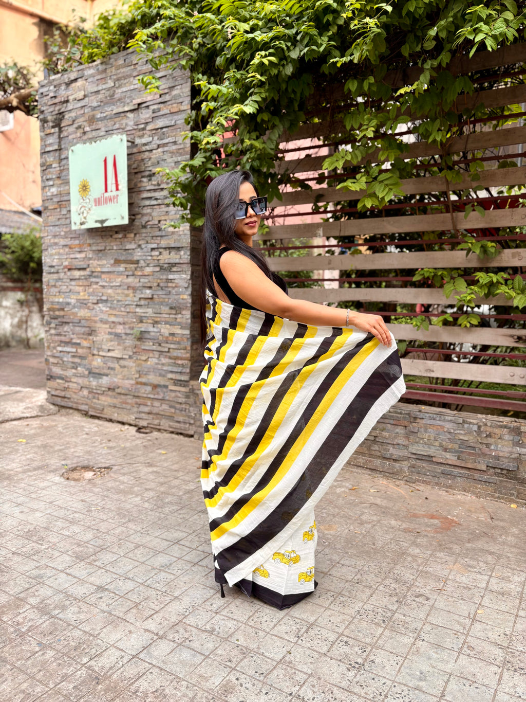 Taxi pure cotton trendy saree