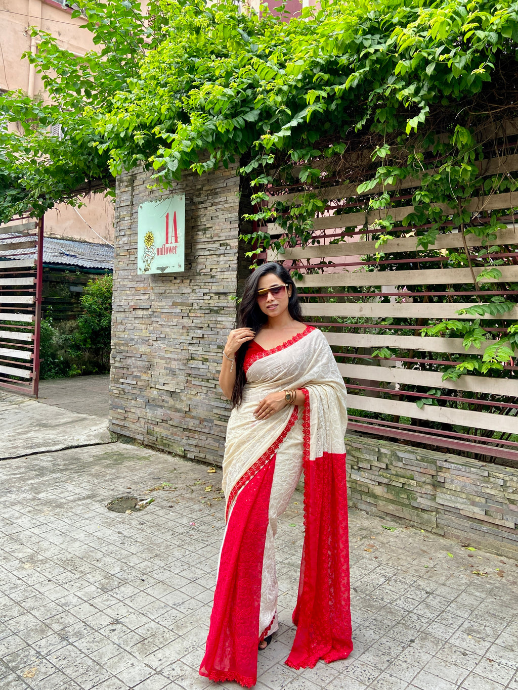 Half n half Bengali saree