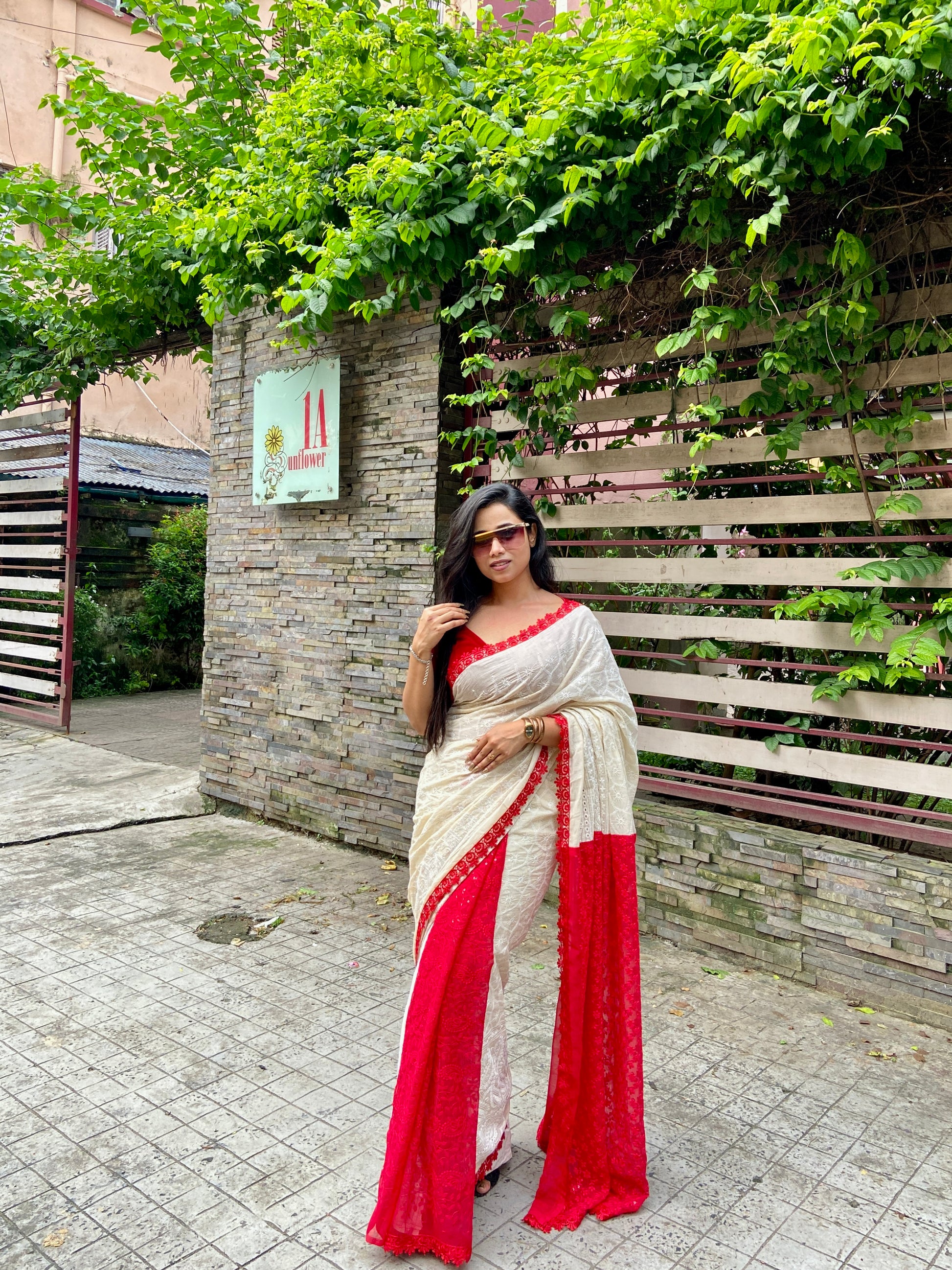 Half n half Bengali saree