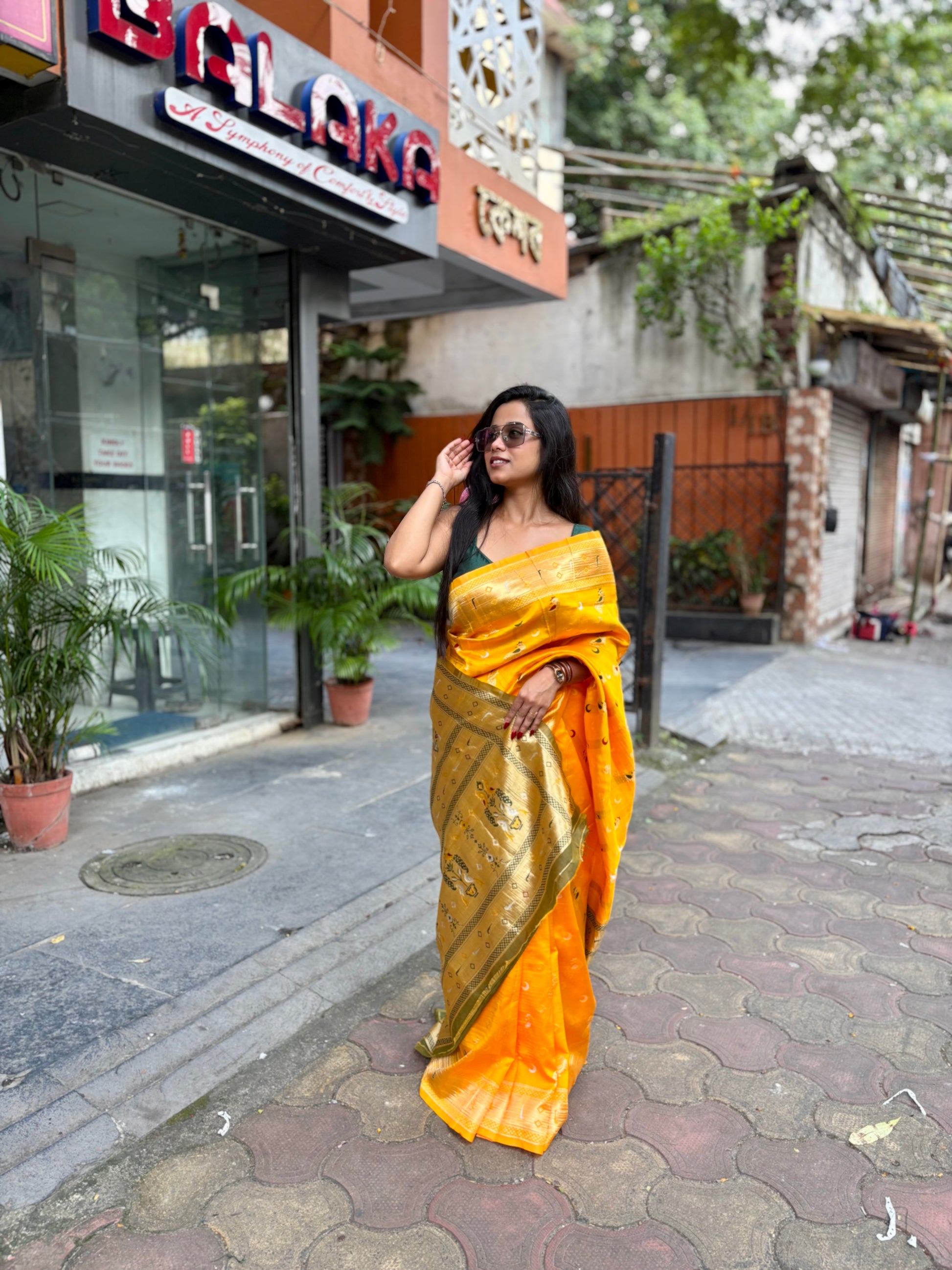 Elegant cotton silk jacquard saree