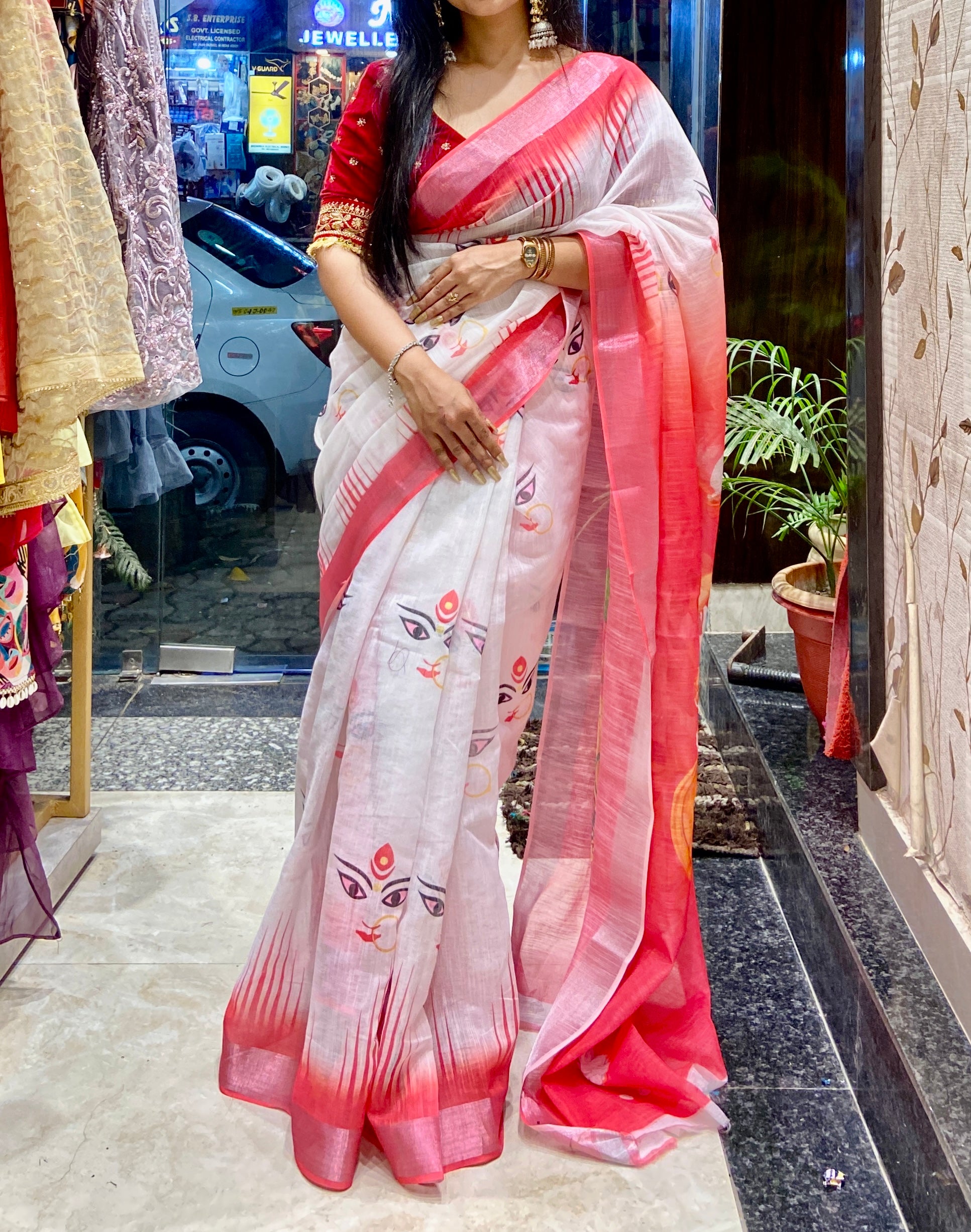 Durga maa agomoni saree
