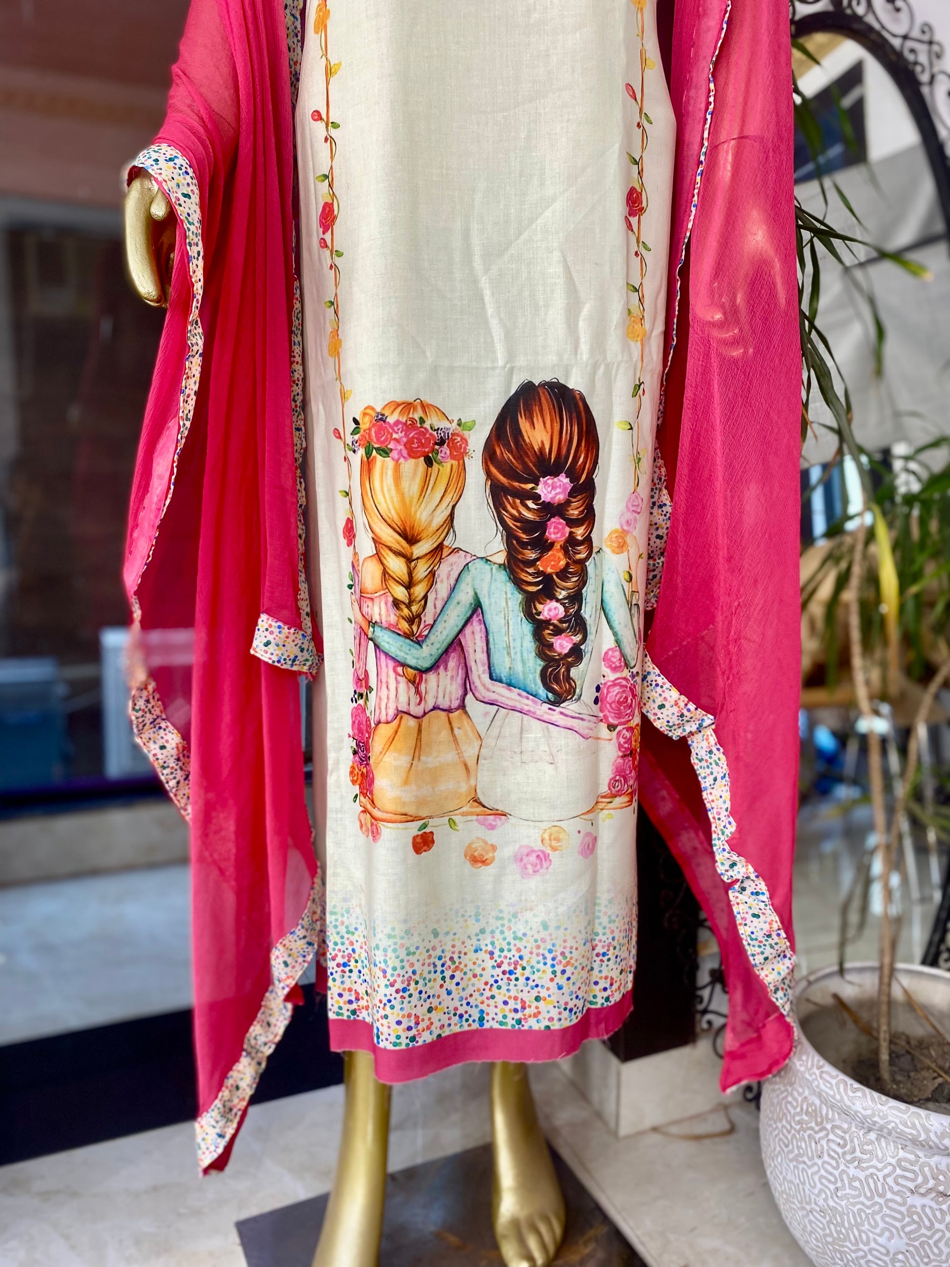 Saheli cotton unstitched suit set