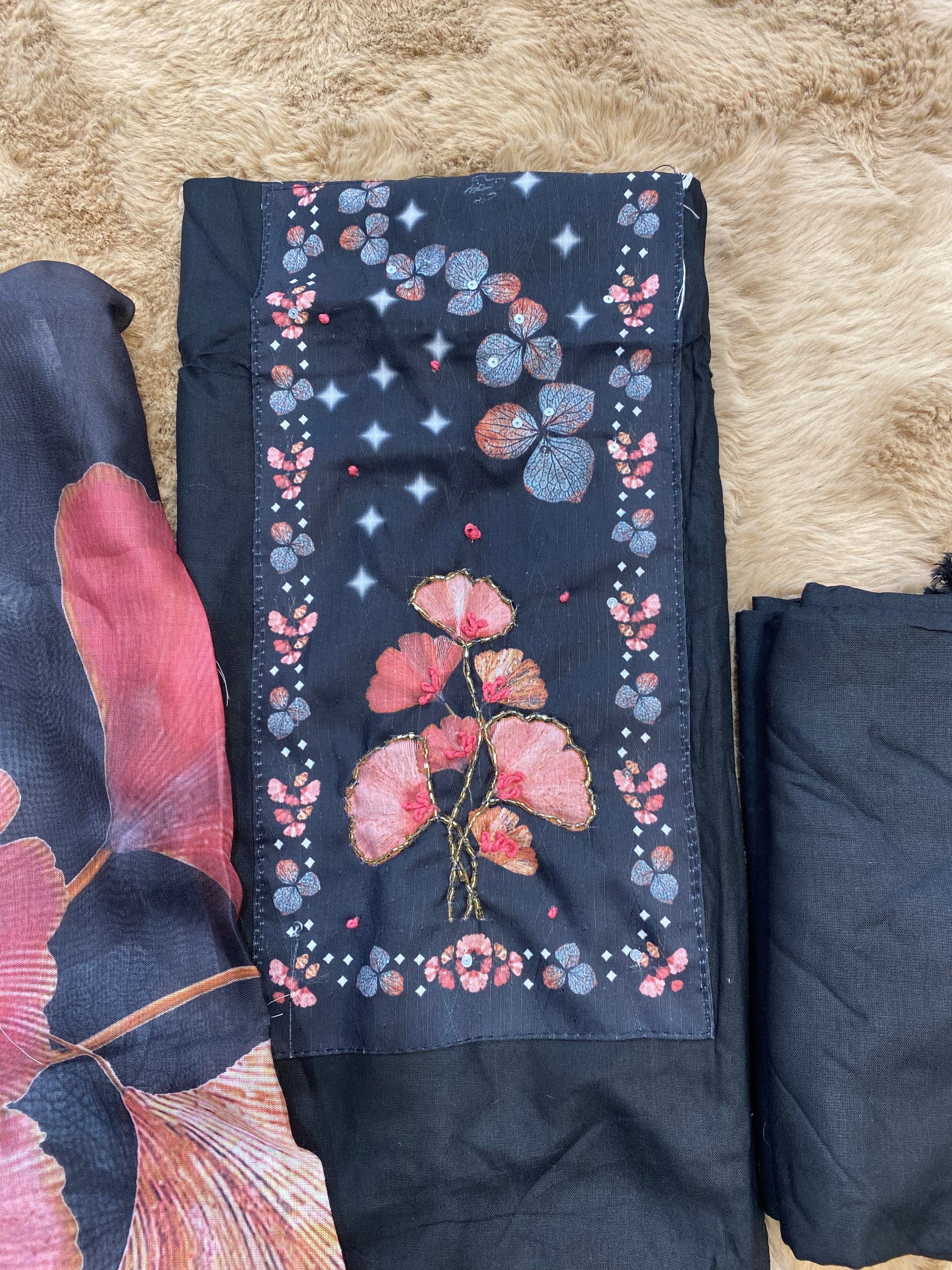 Floral unstitched suit set