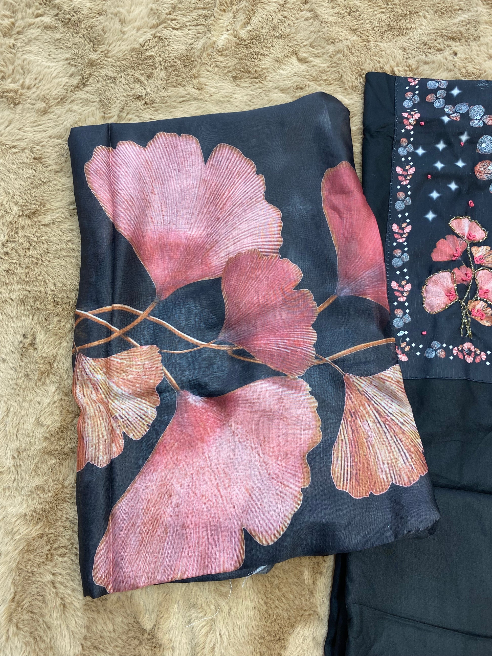 Floral unstitched suit set
