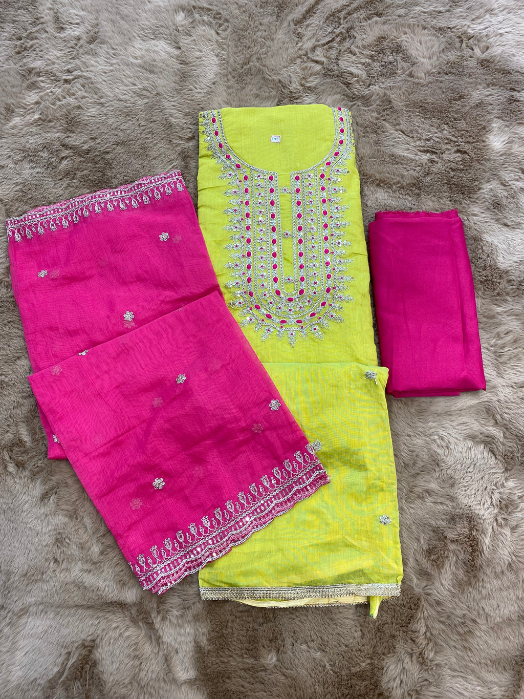 Festive unstitched suit set