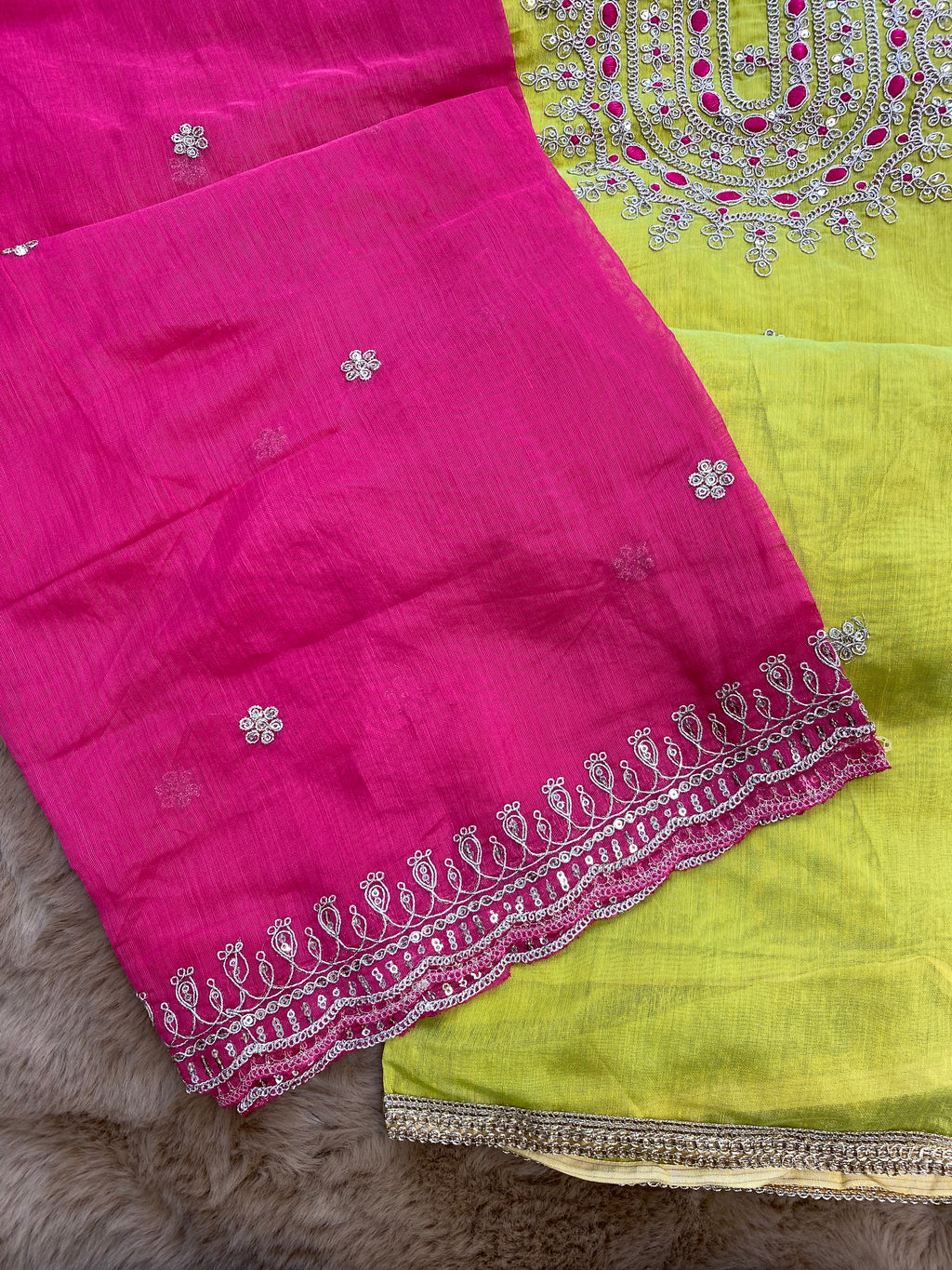 Festive unstitched suit set