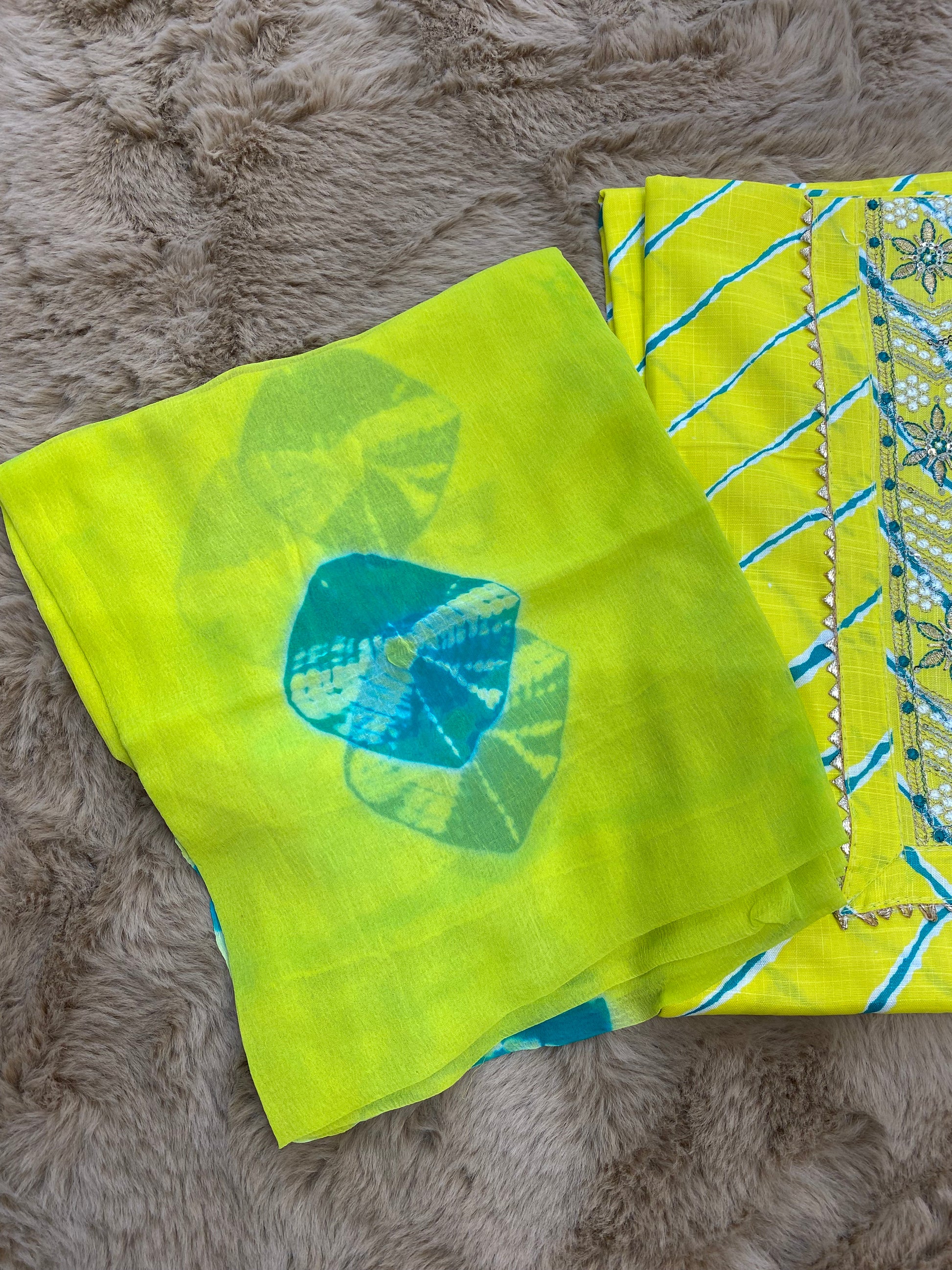 Tie dye unstitched suit set
