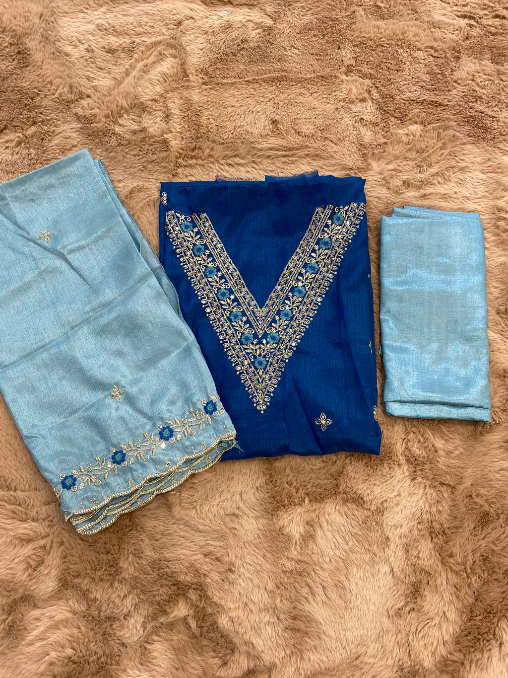 Bridal silk unstitched suit set