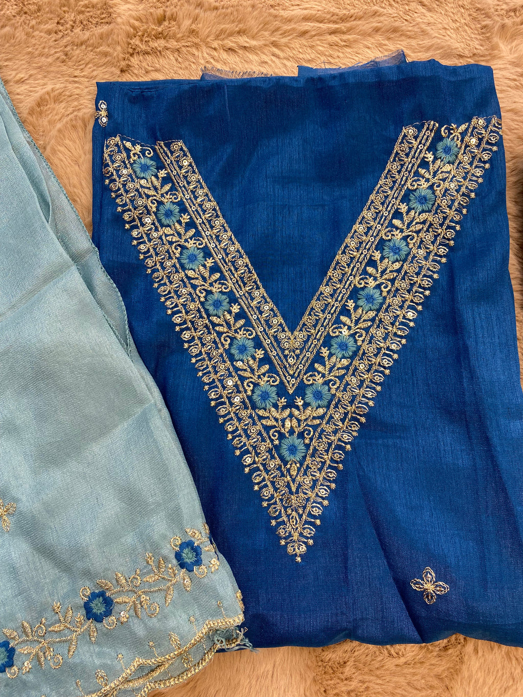 Bridal silk unstitched suit set