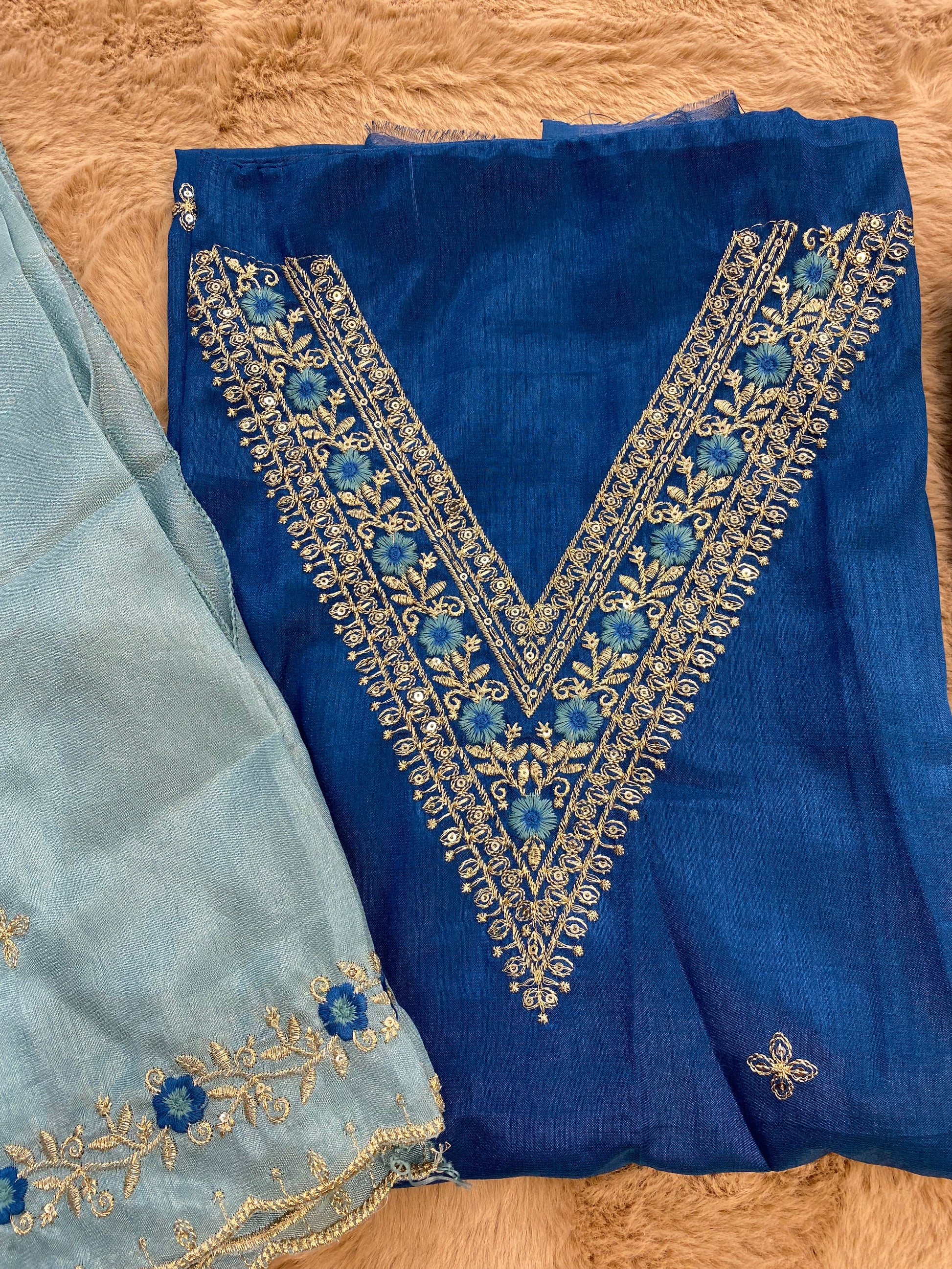 Bridal silk unstitched suit set