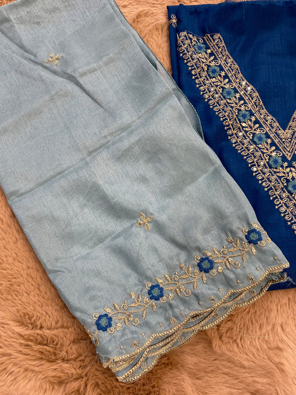 Bridal silk unstitched suit set