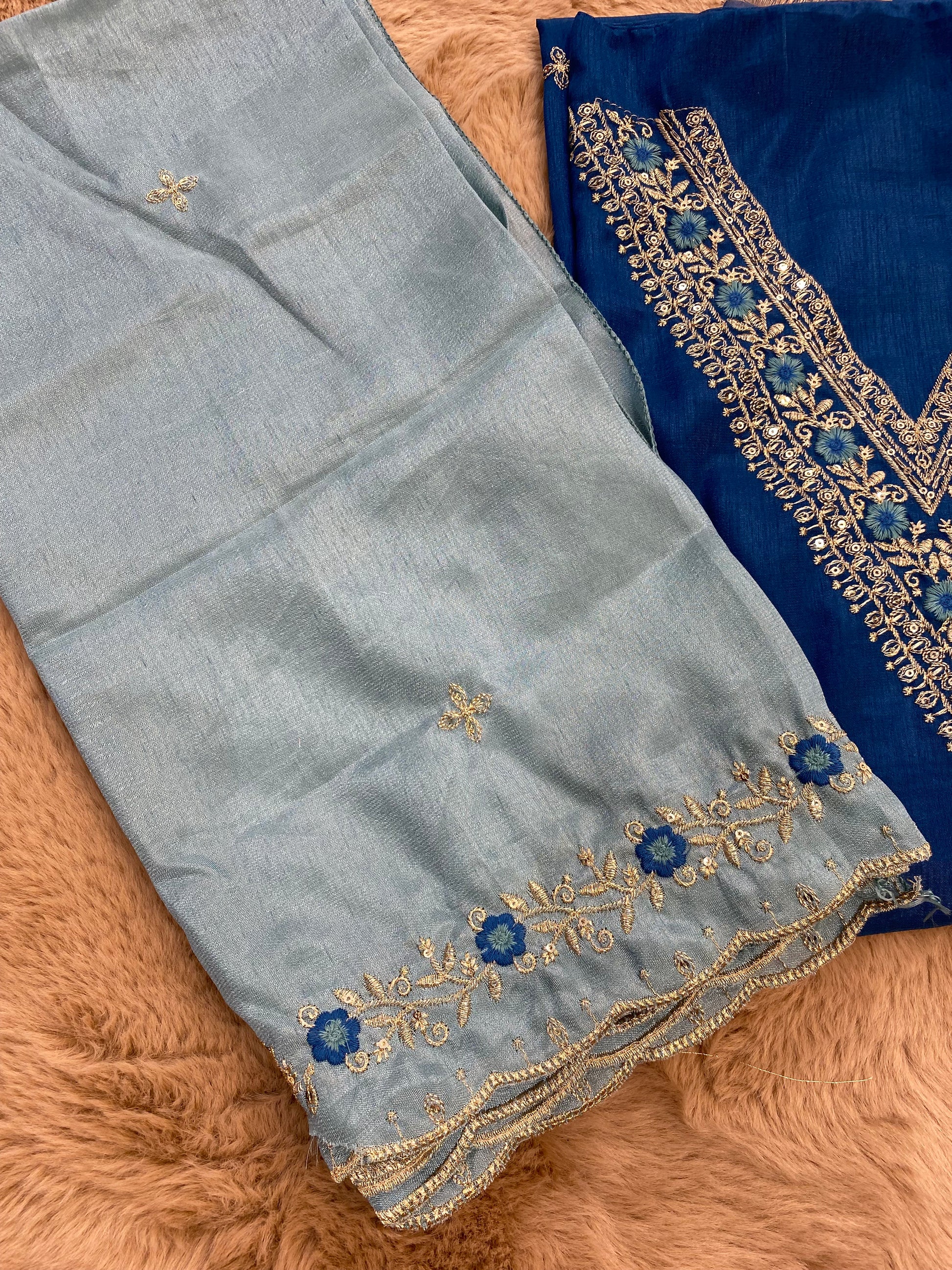Bridal silk unstitched suit set