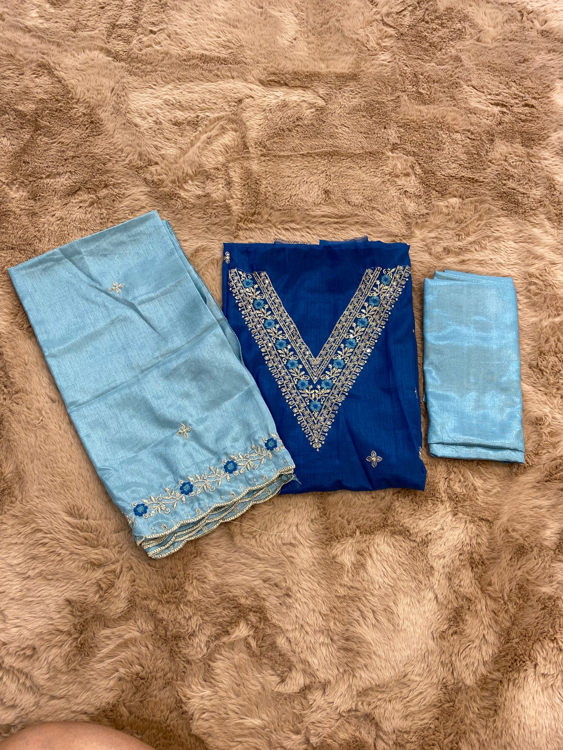 Bridal silk unstitched suit set