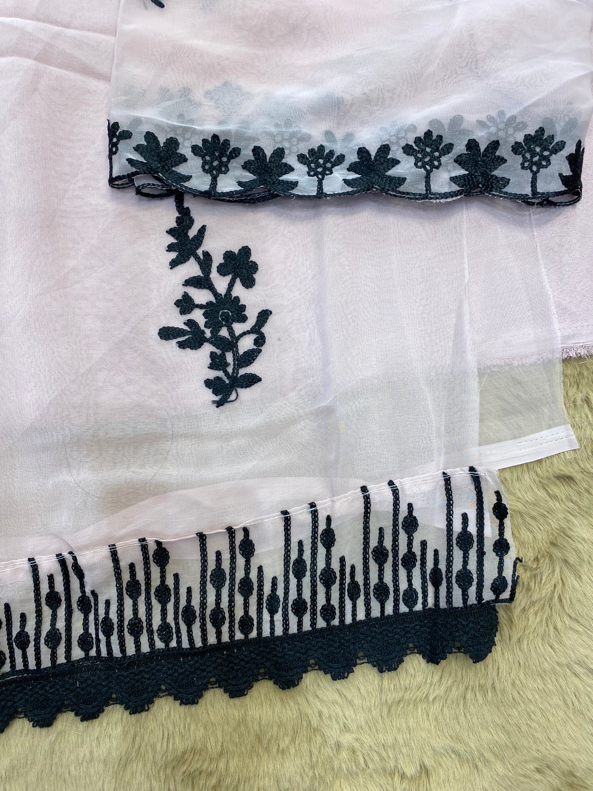 Baby pink pakistani unstitched suit set