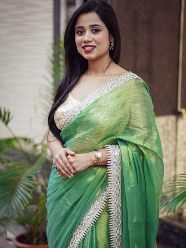 Green Tissue Saree