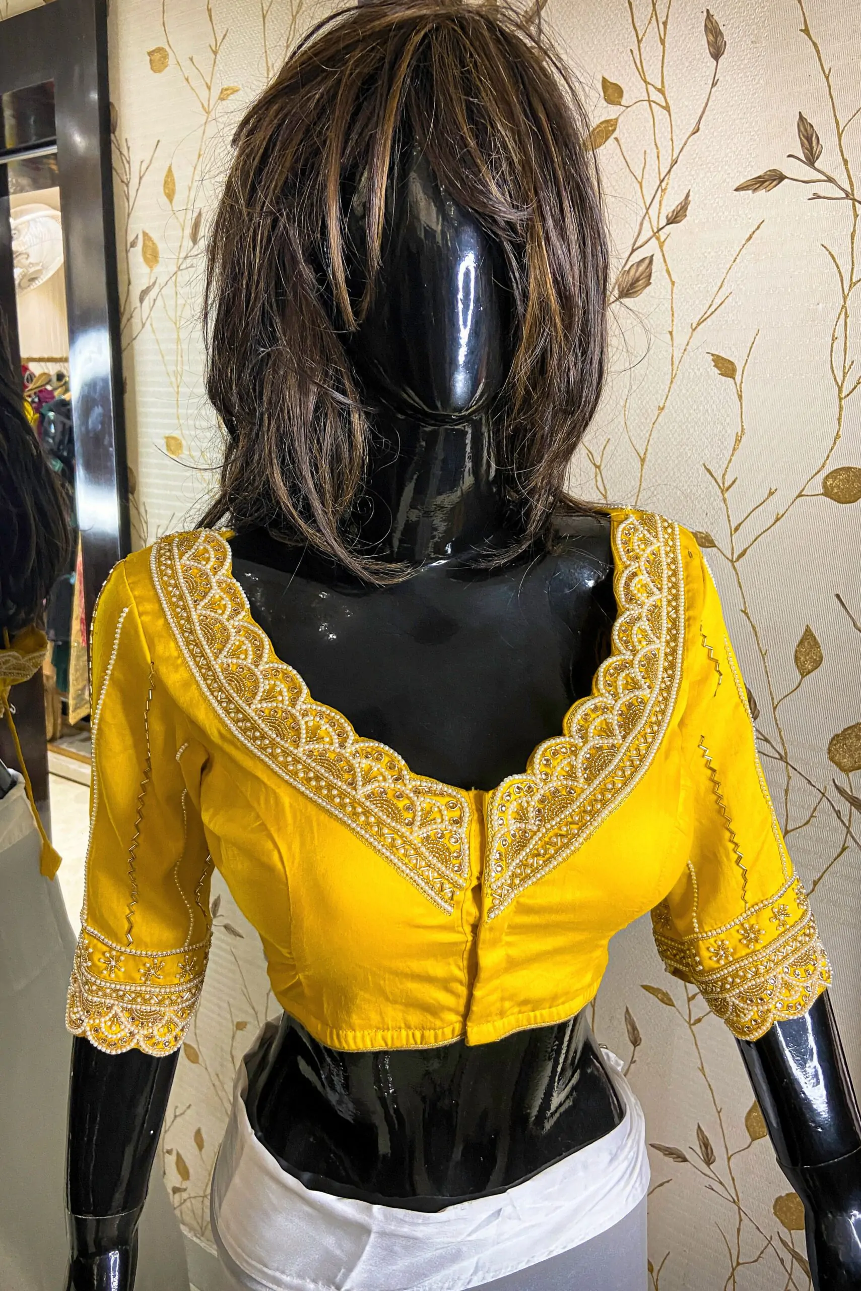 Pearl Embroidered Haldi Blouse