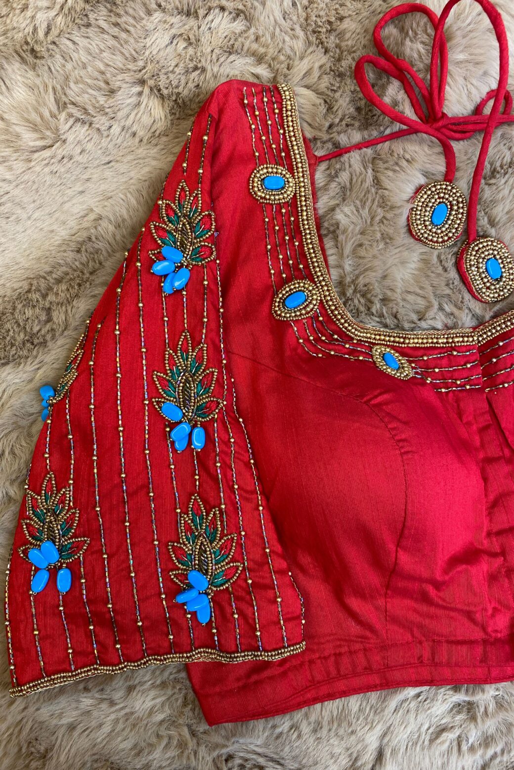 Hand Embroidered Bridal Blouse - Image 2