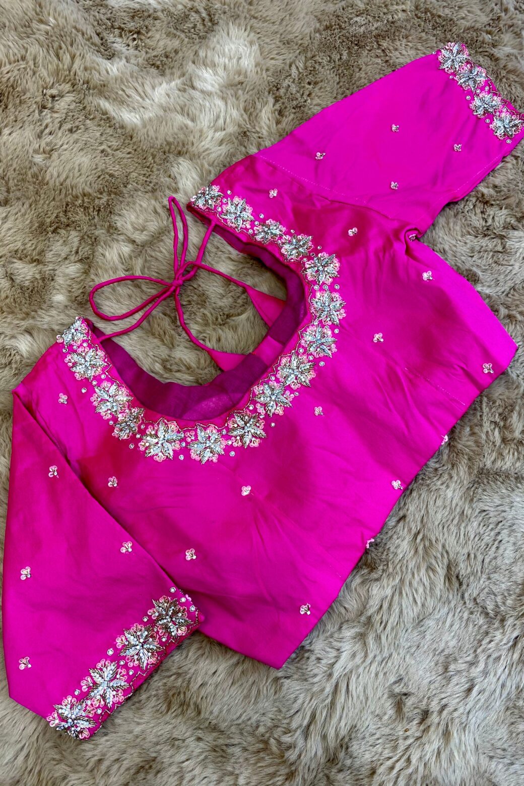 Bridal Hand Embroidered Blouse - Image 2