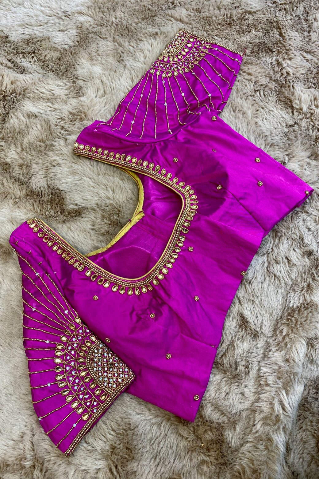Bridal Hand Embroidered Blouse - Image 3