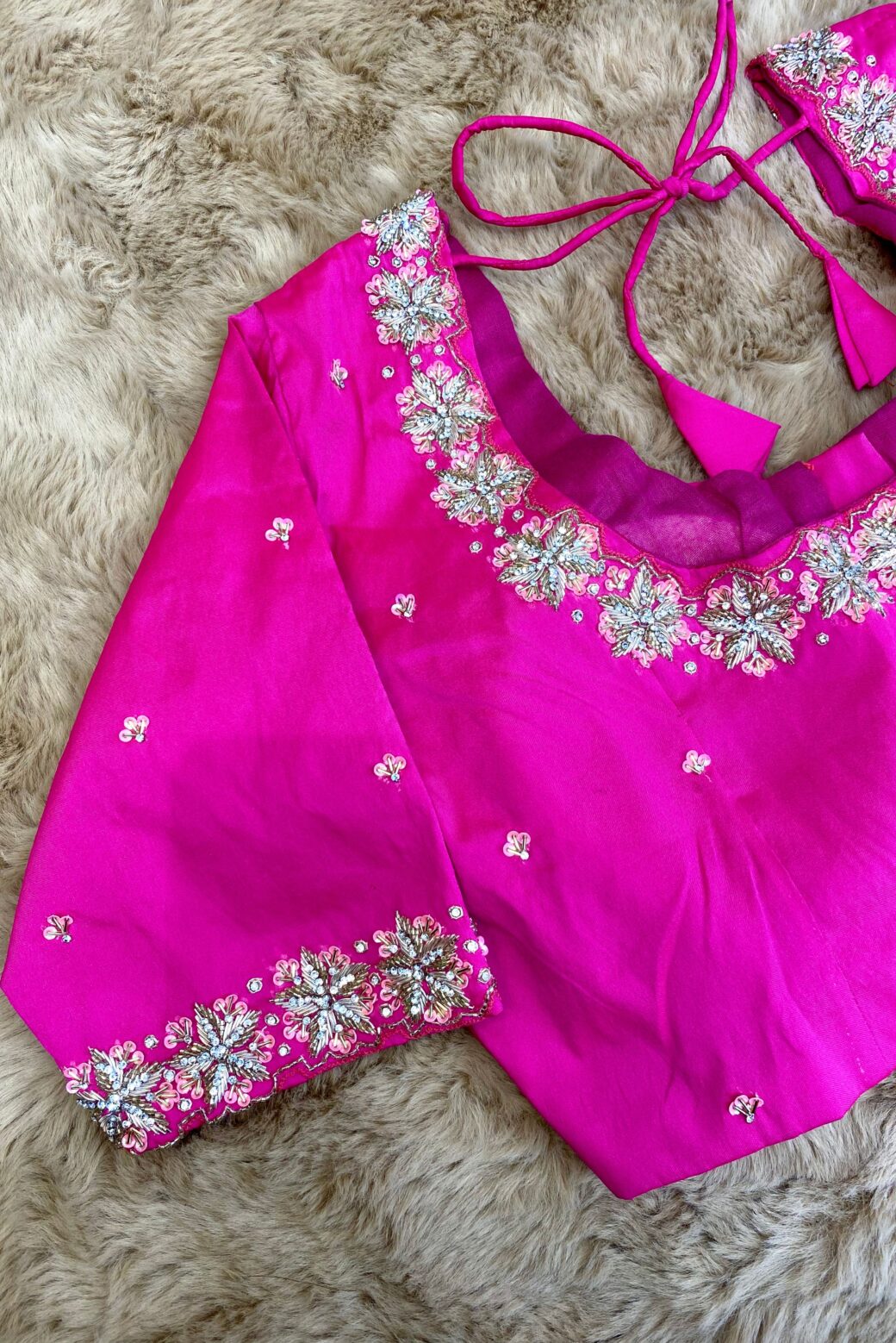 Bridal Hand Embroidered Blouse - Image 3
