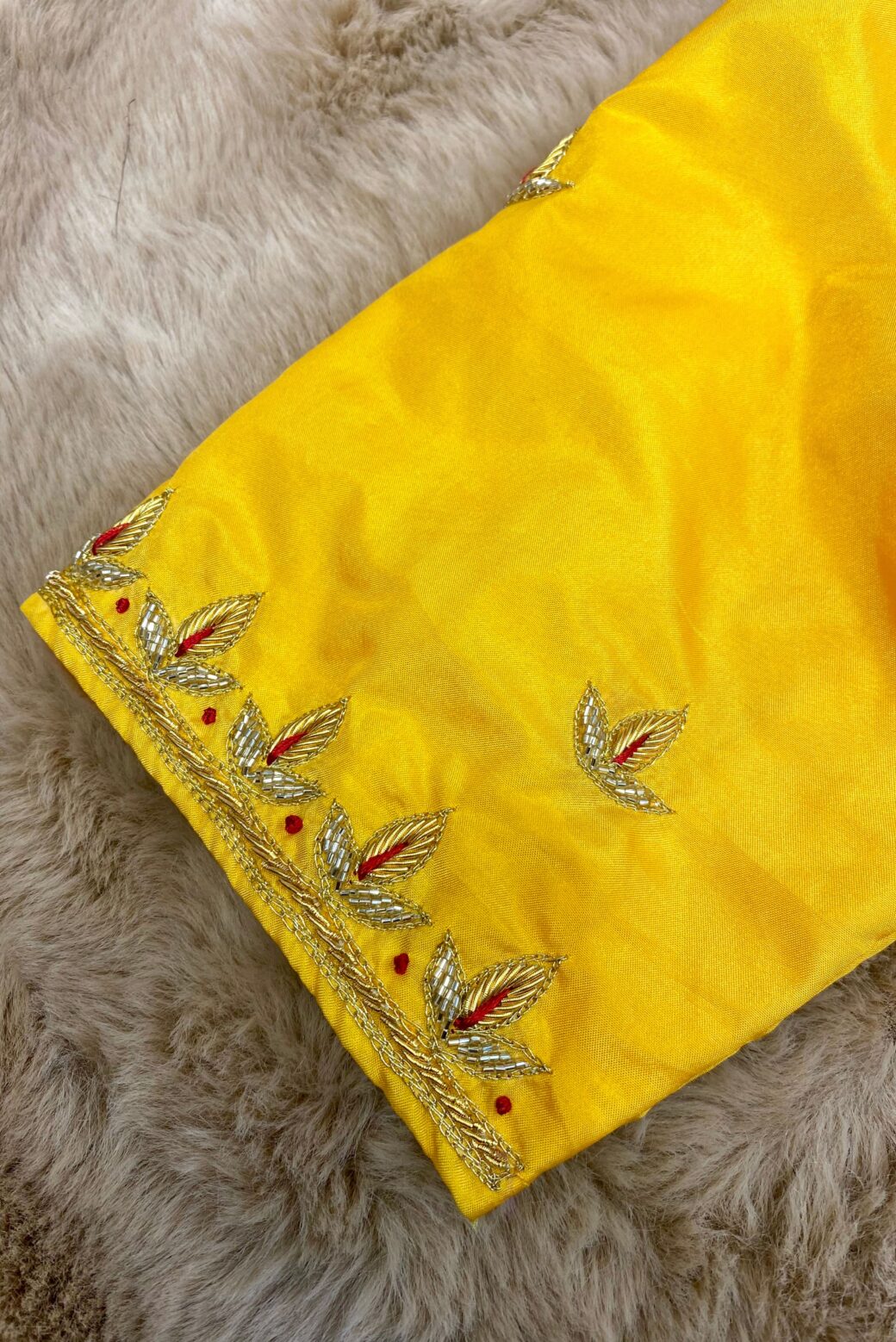 Haldi Special Bridal Hand Embroidered Blouse - Image 4
