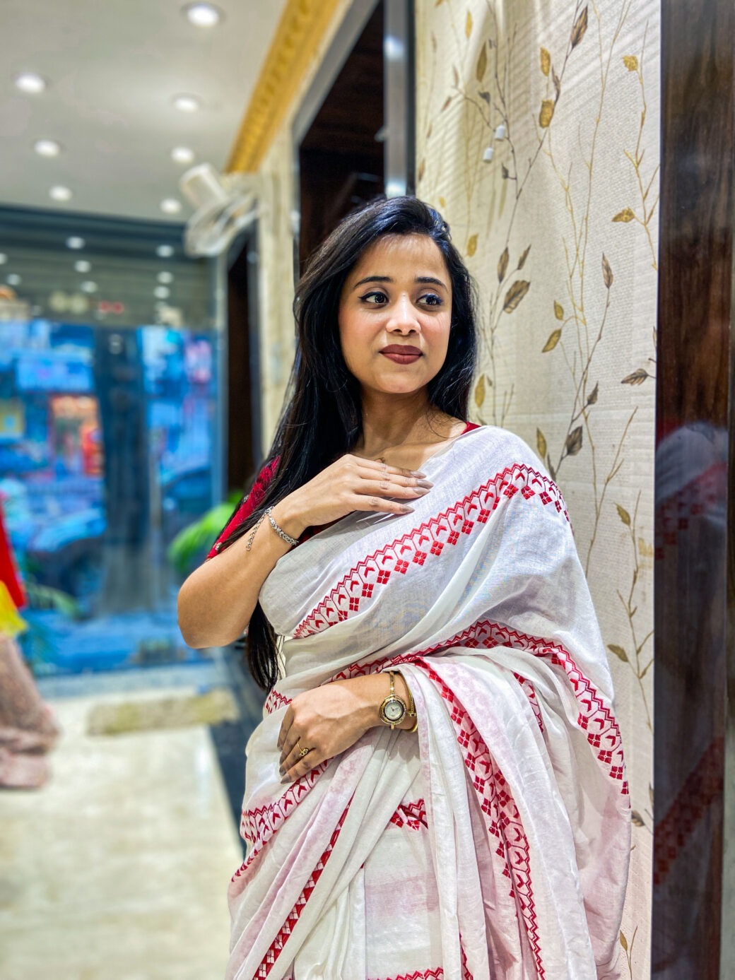 Exclusive Briddhi Look Cotton Saree - Image 4