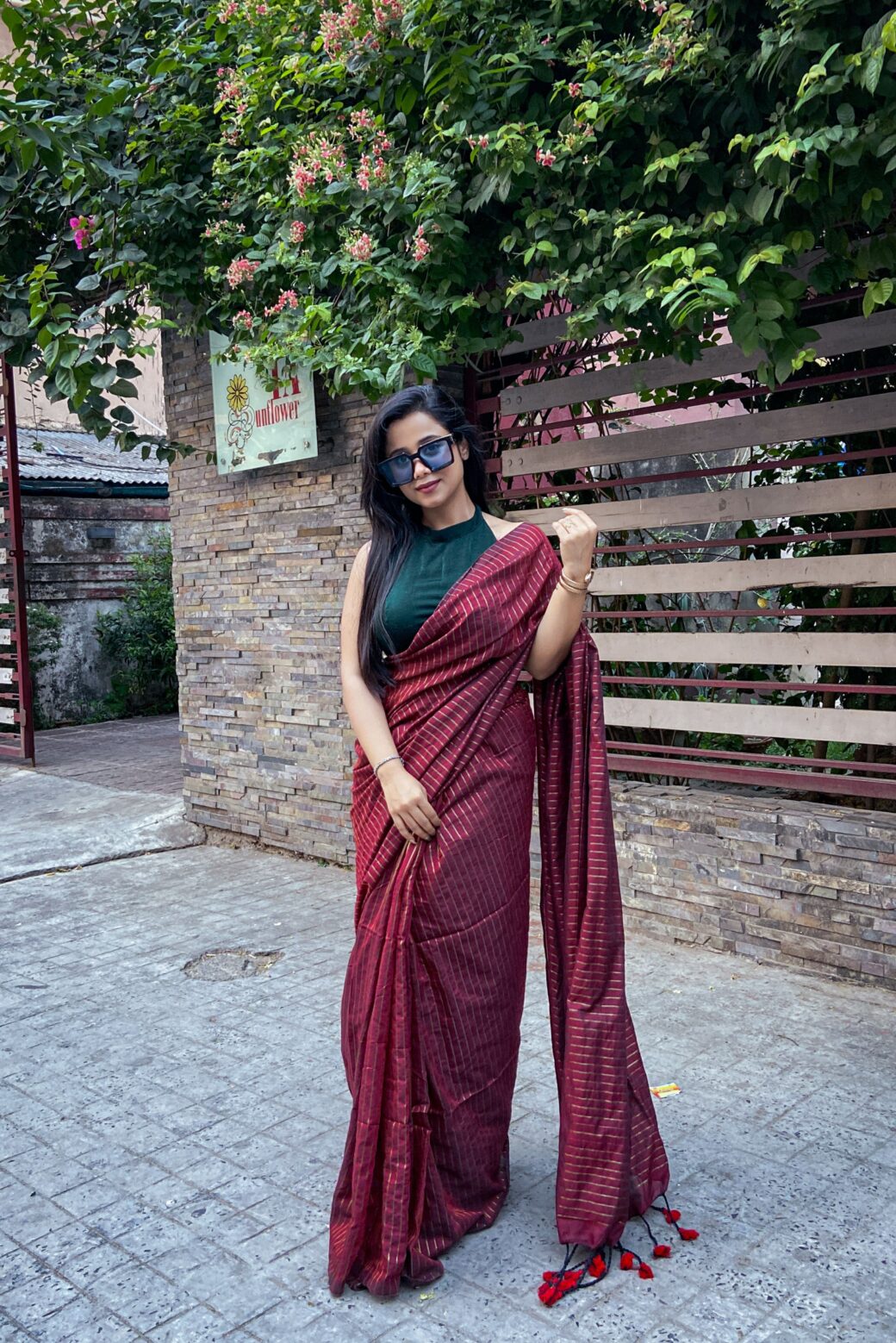 Daily-wear Cotton Stripe Saree - Image 3