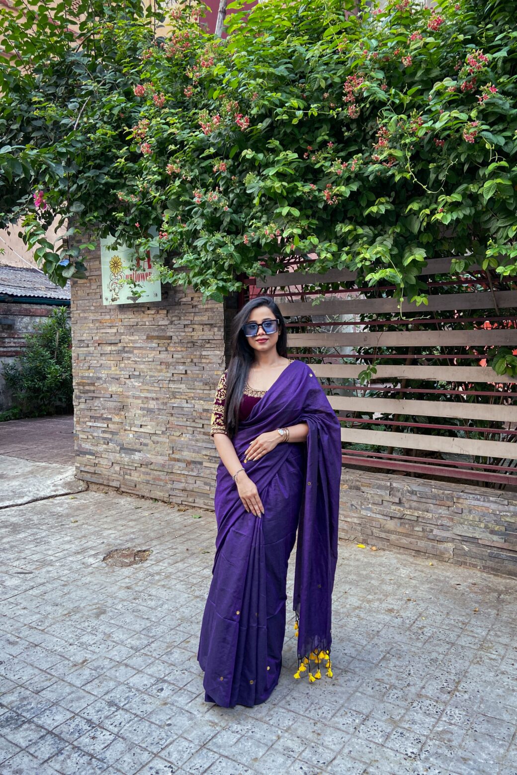 Daily-wear Cotton Sequins Saree - Image 5